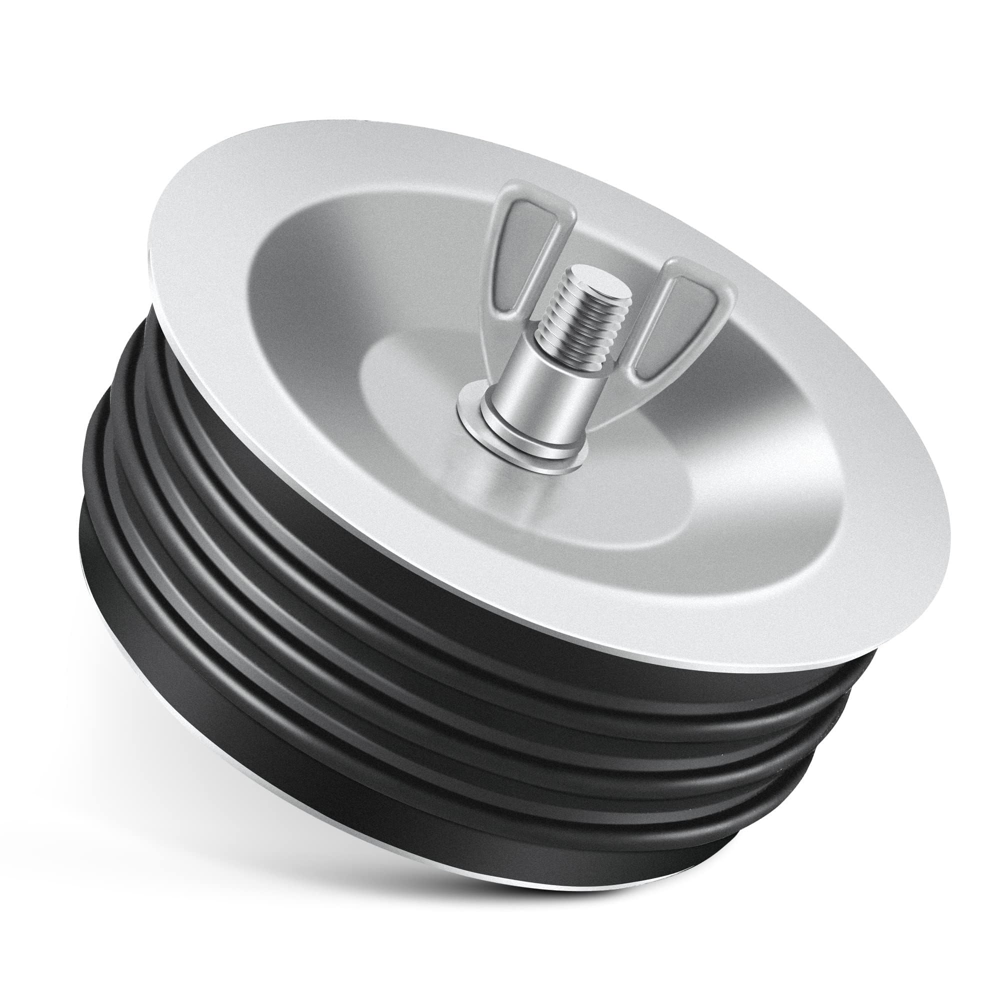 THE WHITE SHOP 4 Inch Steel Mechanical Test Plug, End of Pipe Gripper Mechanical Plug Sturdy Sewer Cleanout Cap with Galvanized Screw and Wing Nut Fit for Most Pipe Sink Pool