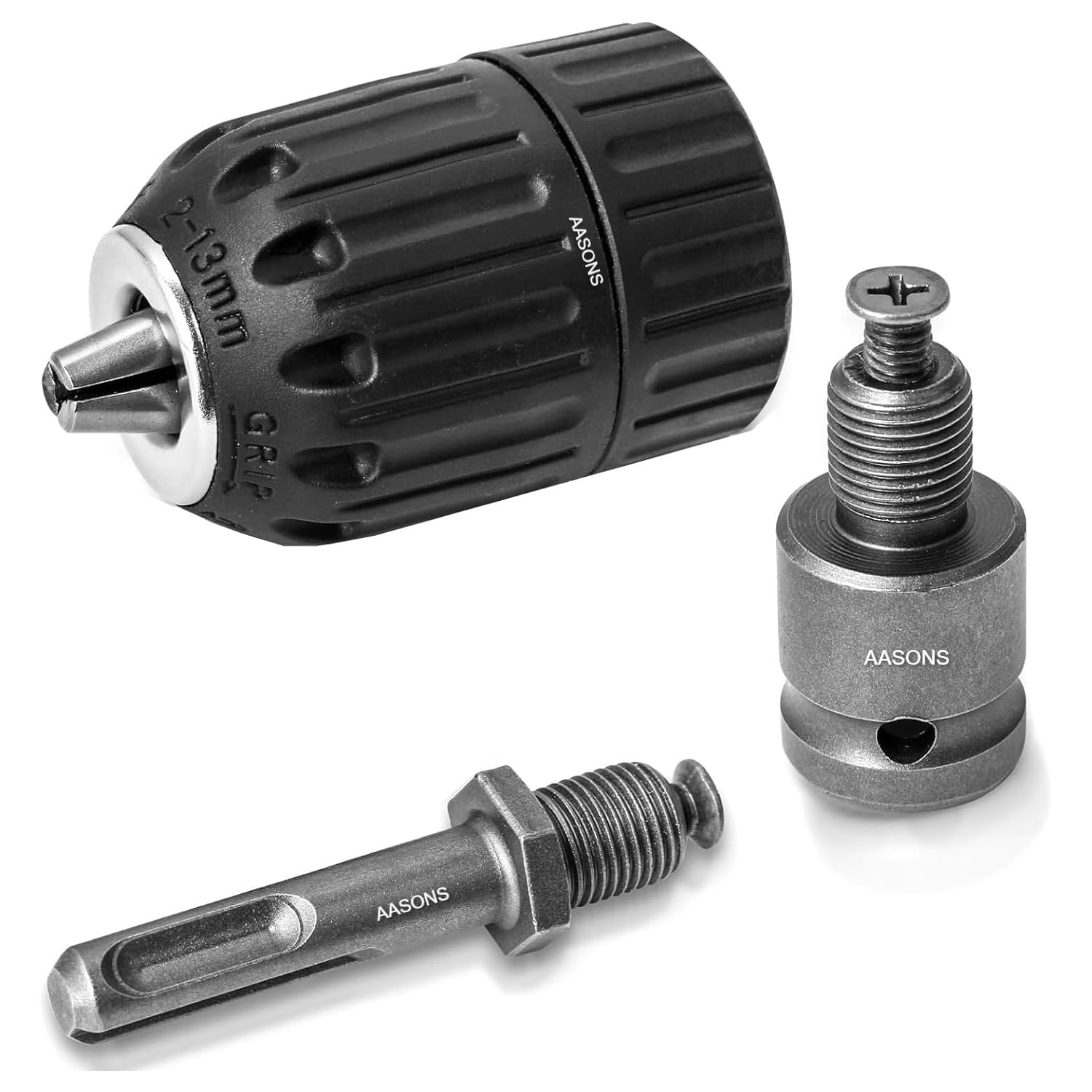 AASONS 13mm Keyless Drill Chuck Adapter, 1/2-20Unf Drill Chuck with SDS-PLUS Shank Bit, 1/2” Socket Square Female Adapter for Impact Driver, Electric Drill, Hammer Drill (B0D6733Y35) Amazon Price History, Amazon Price Tracker