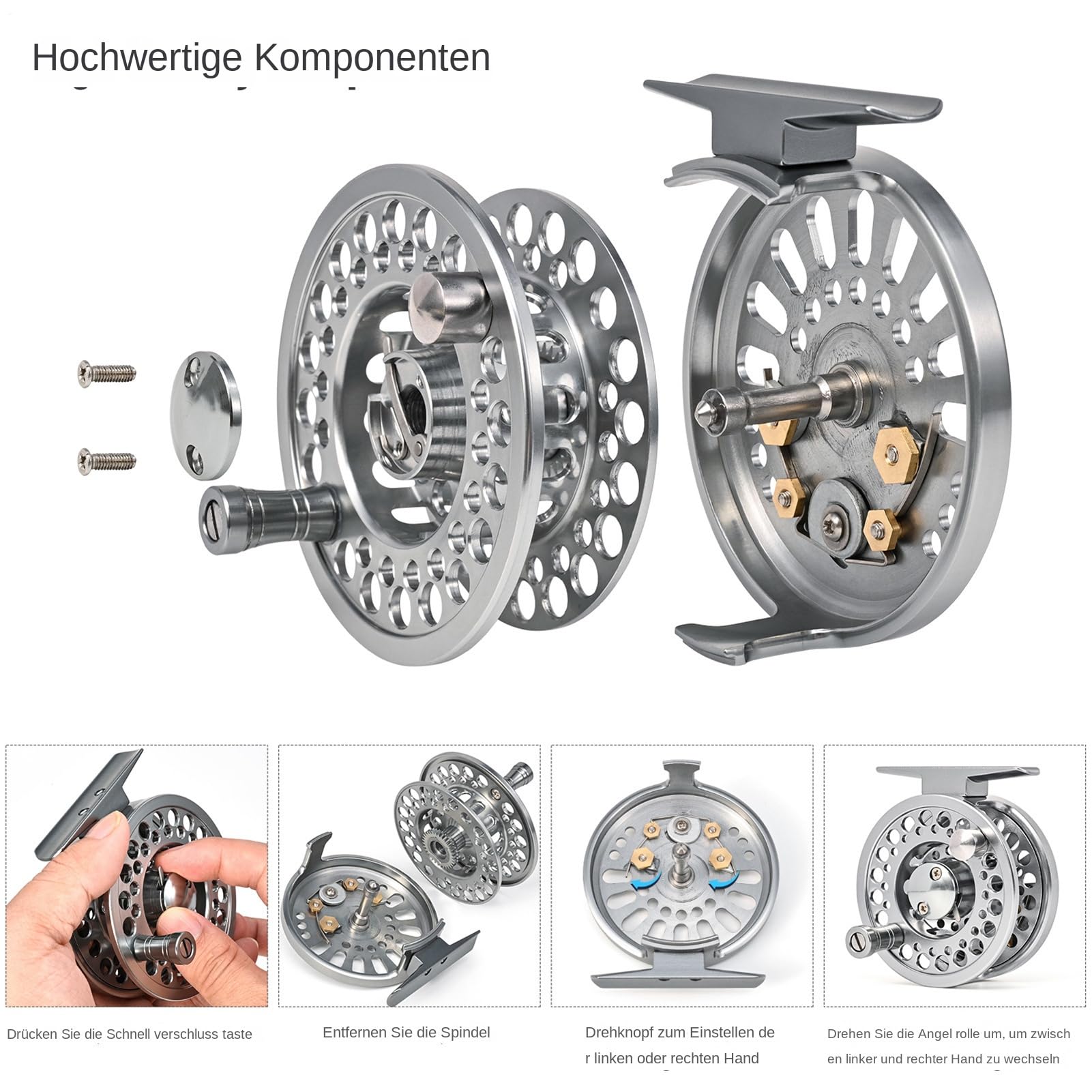 Fliegenangelrute und Fliegenrolle Leichtgewichtiges Angelgerät und Zubehör | Salzwasser Angelrolle zum Fliegenfischen Für Das Angeln Auf Inland-Salzwasserfische, Inland-Fischangelausrüs