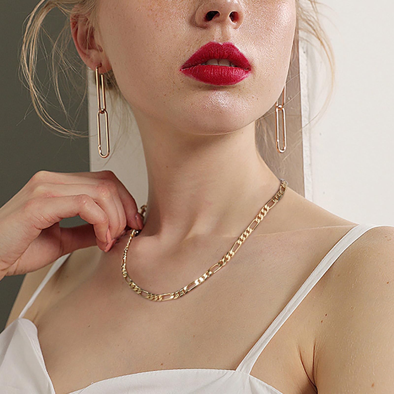 Collares de plata de ley 925 para mujeres y hombres, collar de joyería para parejas, collar de cadena Figaro simple de 5 mm de ancho, joyería de regalo de cumpleaños