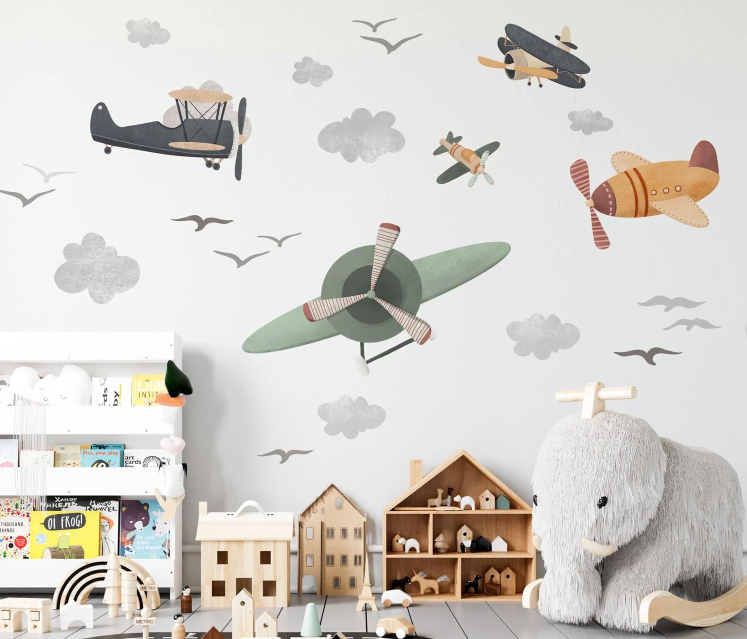 Airplanes Wall Decal for Boys/Peel and Stick/Boys Bedroom