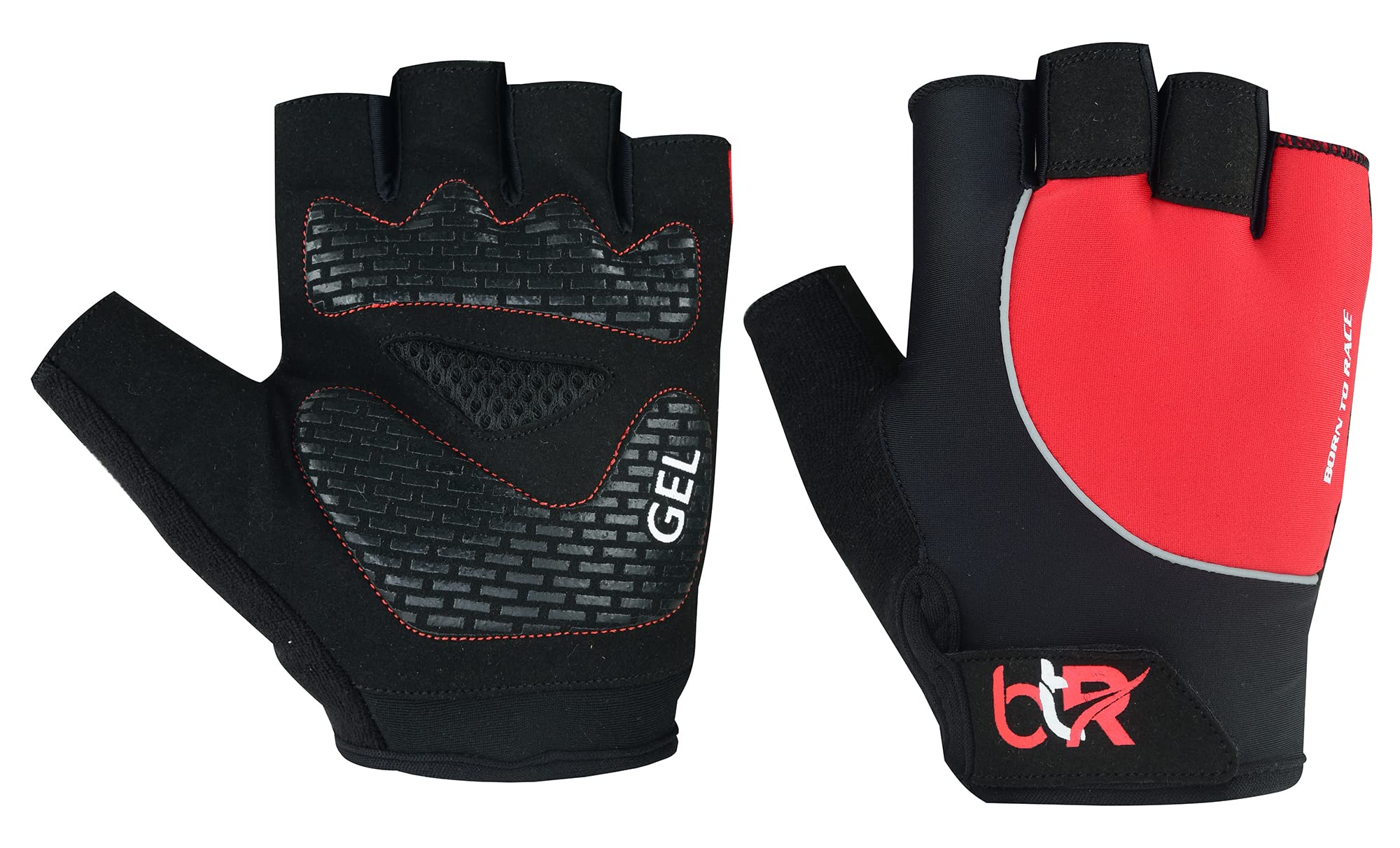 BTR Born To Race Cycling Gloves Half Finger Gel Padded Gloves Breathable Light Weight Silicon Printing Bicycle Workout Bike Fingerless Gloves