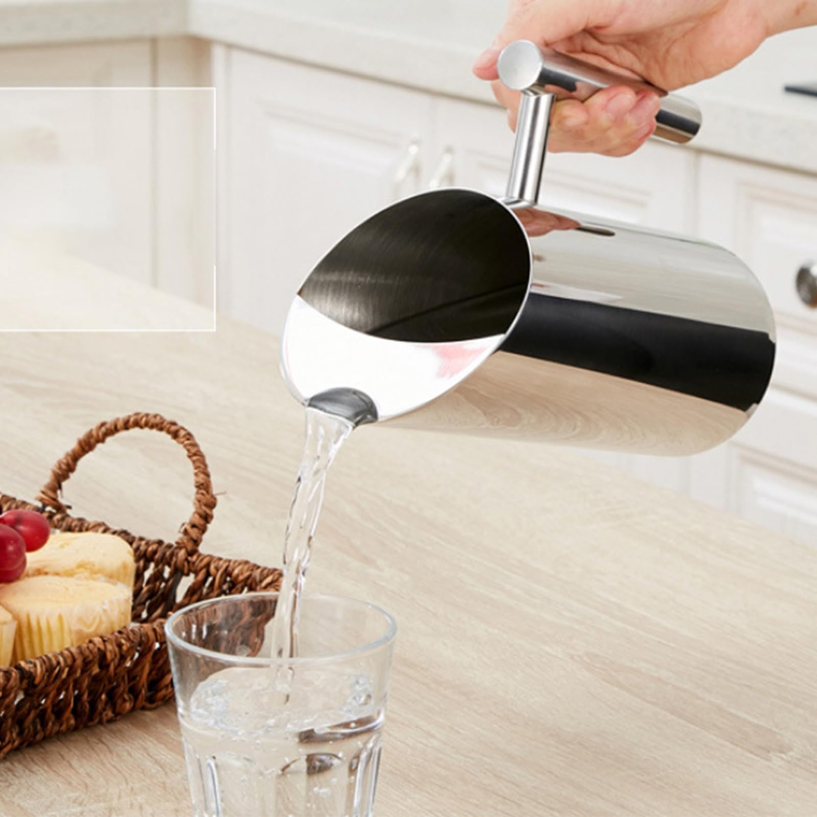 Karaf Borosilicaatglas Met Deksel Roestvrij Staal Glazen Kan Waterkaraf Voor Melk Koffie Wijn Dranken 1200ml