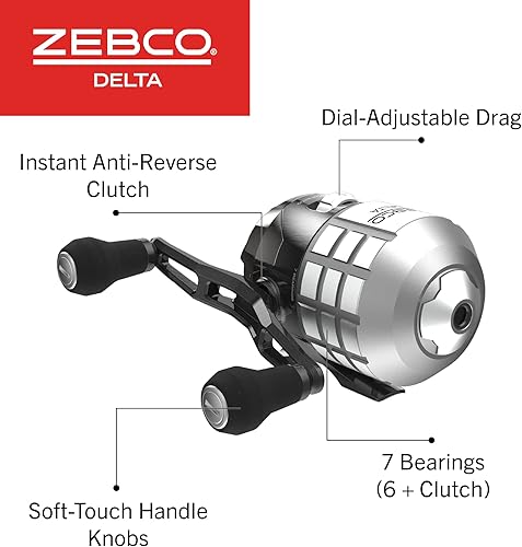 Miniatura 3 de Zebco Delta Spincast Fishing Reel, Instant Anti-Reverse Clutch, All-Metal Gears, Changeable Right- or Left-Hand Retrieve