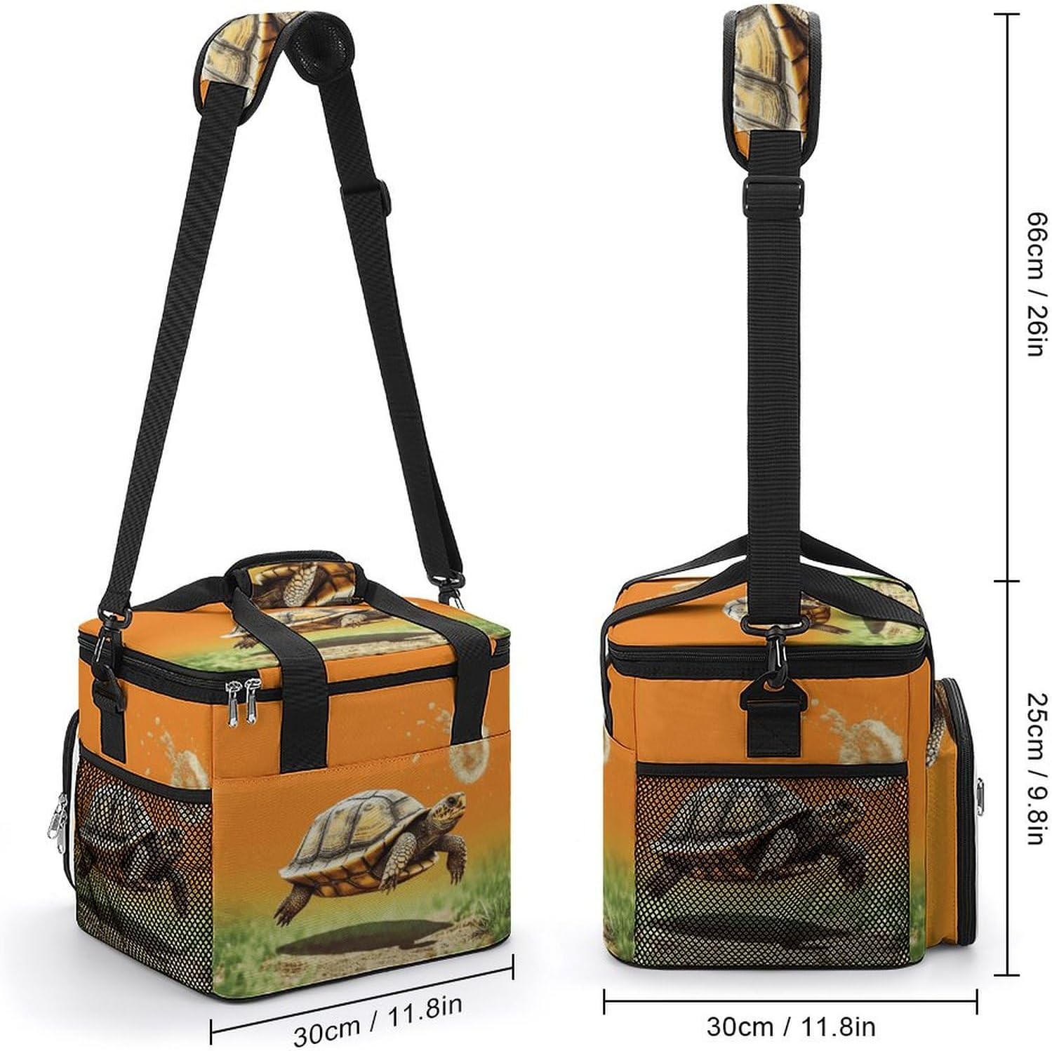 Camping Ice Pack, Tortoise Turtle Jumping Print Cooler Bag, 22.5L Large Capacity Insulated Lunch Tote Bag for Outdoor, Picnic, BBQ, Travel, Work