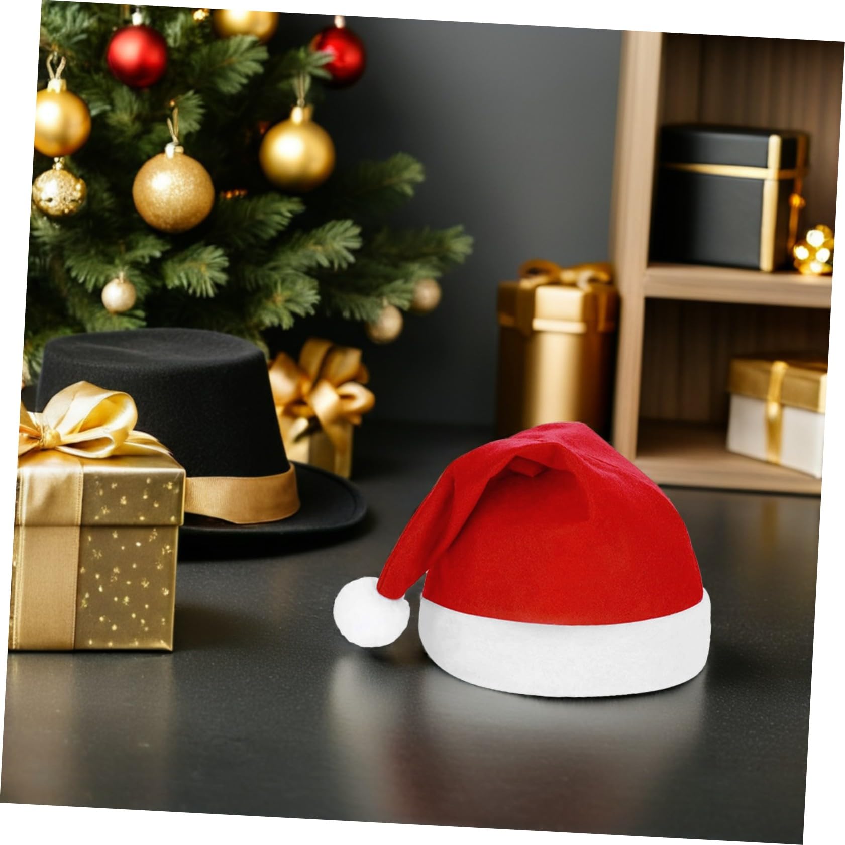 25 Stück Teiliges Weihnachtsmützen- Leichte Faltbare Santa Hüte für Erwachsene und Vielseitige Weihnachtskopfaccessoires für Party Foto-requisite und Festliche Feiern