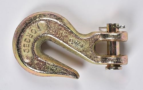 Miniatura 4 de Gancho de agarre de horquilla, capacidad de trabajo de 6,600 libras, compatible con cadena de remolque de 38 pulgadas, grado 70, gancho de