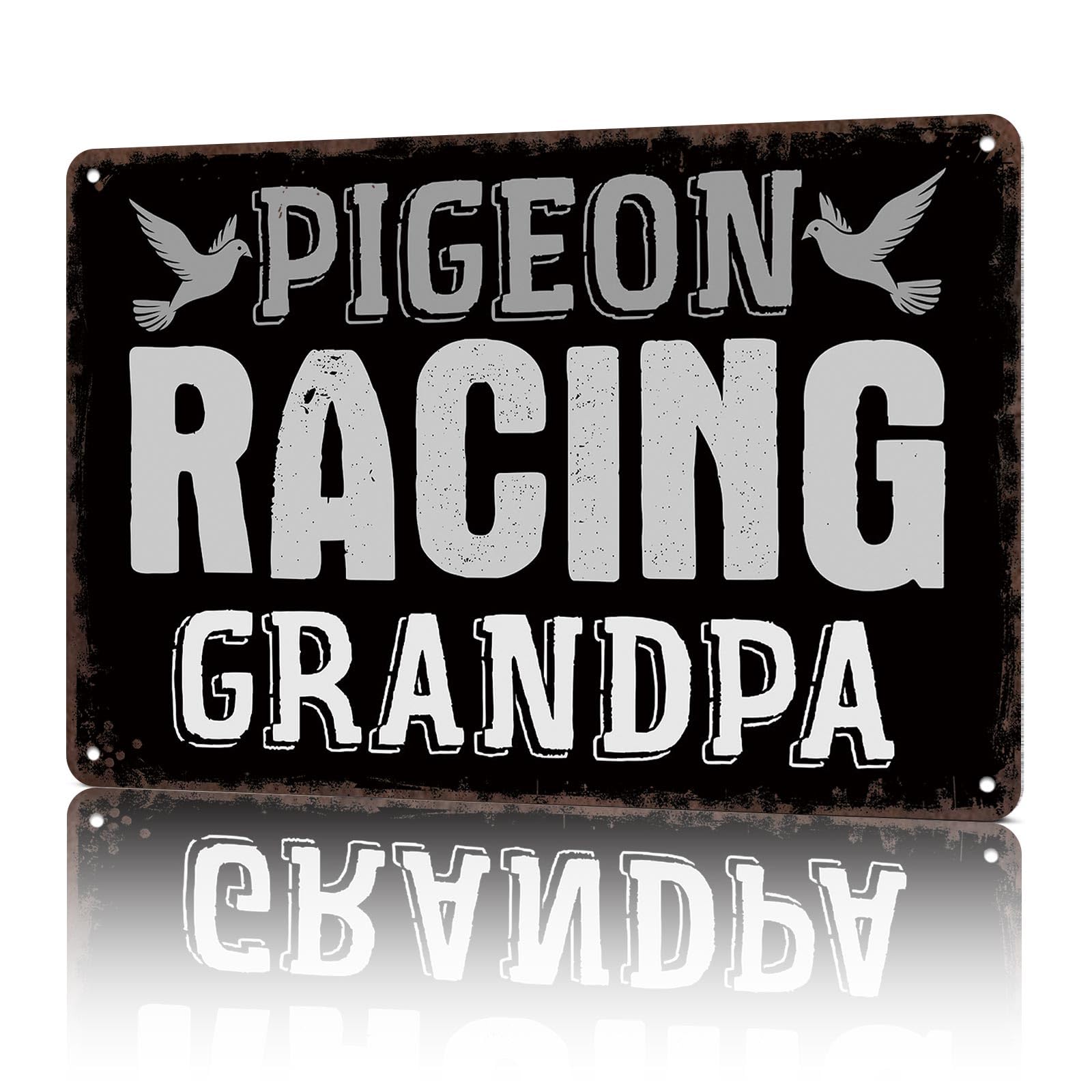 KWQDOZF Vintage Metal Signs Pigeon Racing Grandpa Funny Tin Sign Poster Wall Art For Home Room Bedroom Office Decor 8x12inch