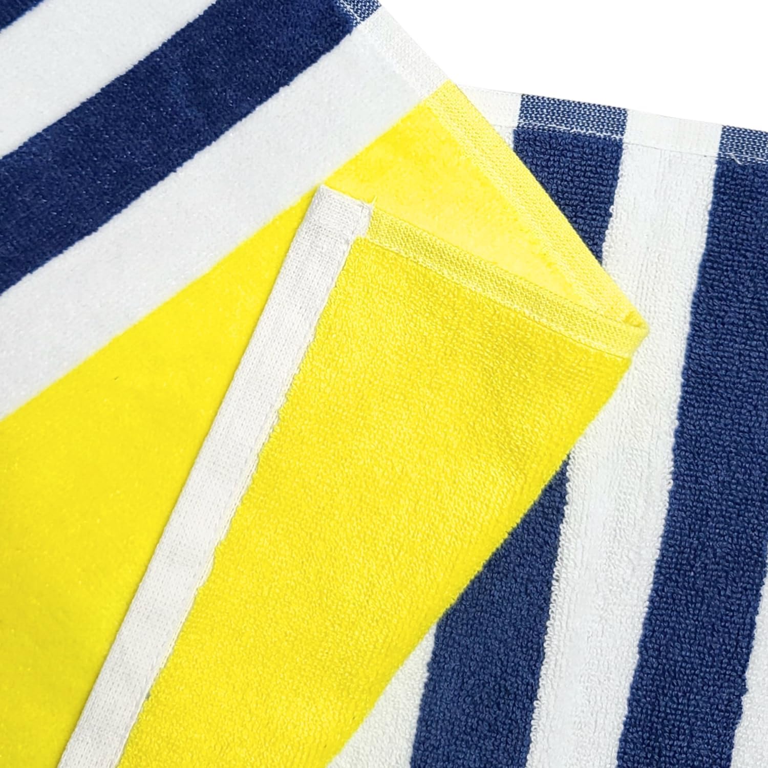 Kaufman - Personalized Oversized, 35" X 70", Solid Color, Velour Super Soft, Beach and Pool Towel, Easy Care, Extra Large, 100% USA Cotton, Embroidered Name (BLU/YEL)