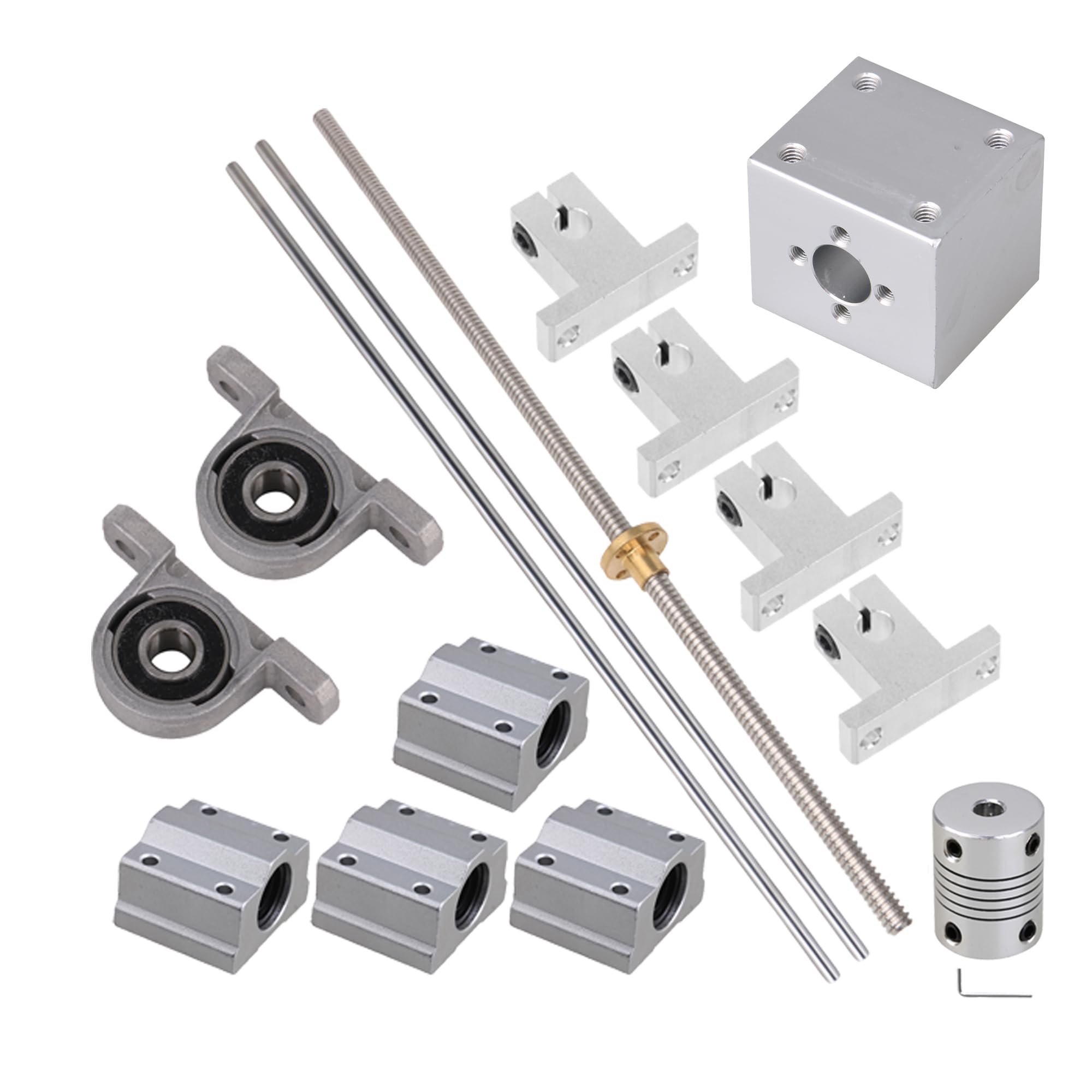 Silber SK8 8mm lineare Schienenwellenstütze optische Achse 315 mm