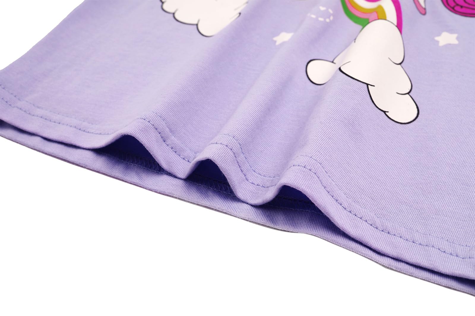 Pigiama natalizio per bambine con unicorno, in cotone, a maniche lunghe, per bambini da 3 a 8 anni, 4 pezzi