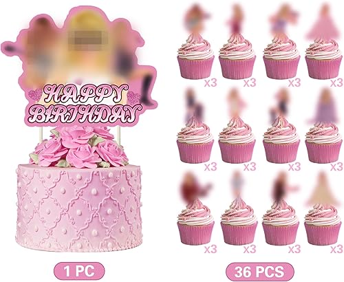 Miniatura 6 de 37 decoraciones de fiesta de cantante, decoraciones de cumpleaños de cantante, decoración de cupcakes, decoración de pasteles, decoración de