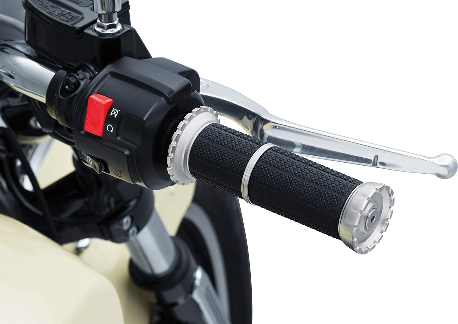 Kuryakyn 3589 Motorcycle Handlebar Accessory: Riot Hand Grips for 2015-19 Indian Motorcycles, Satin Black, 1 Pair