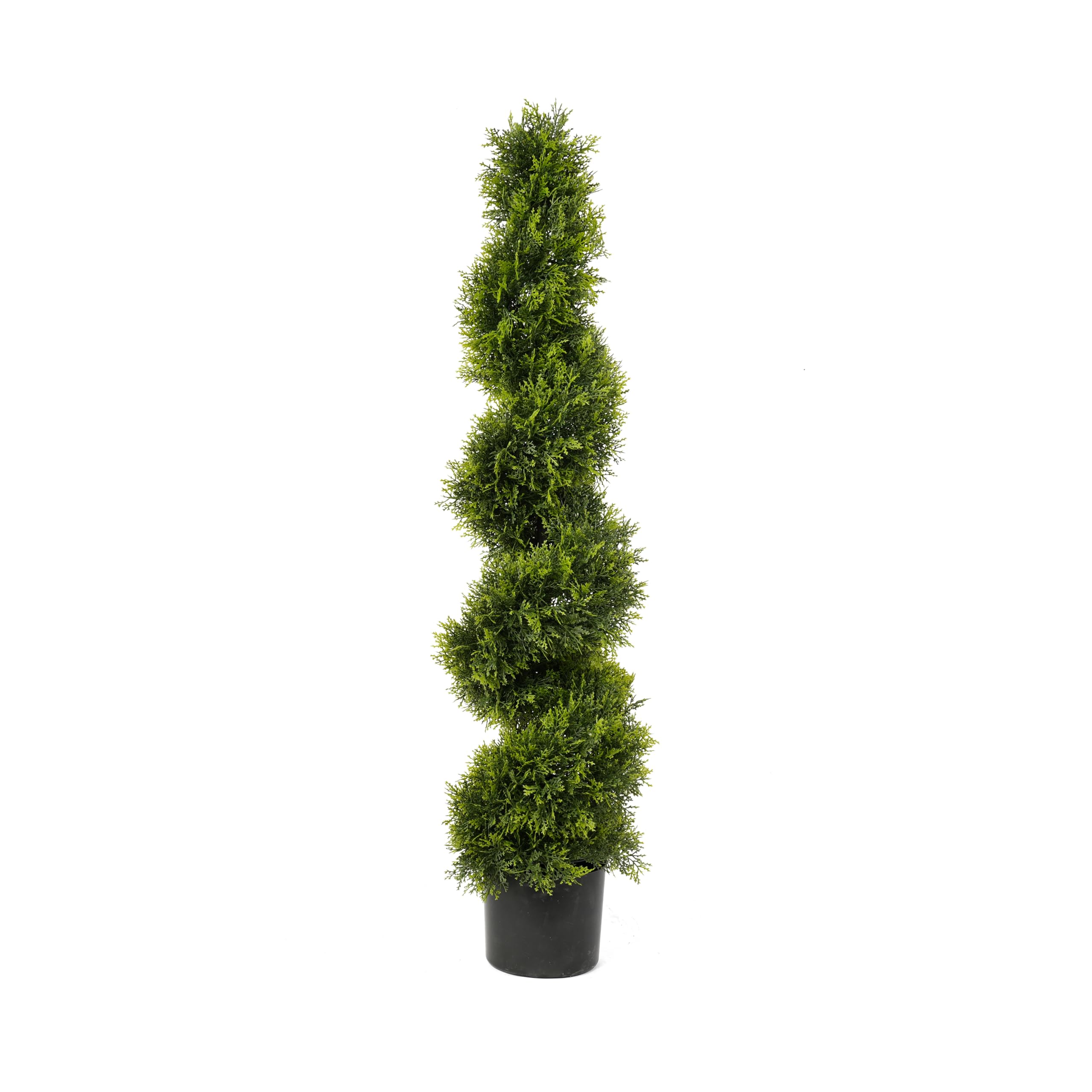 Best Artificial 4Ft120Cm Green Cedar Spiral Twist Topiary TreeSuitable For Outdoor Use from B&Q