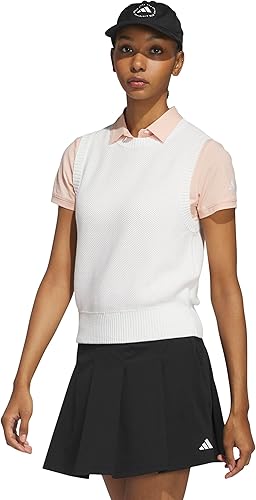 adidas Women's Ultimate365 Tour Knit Vest, White, XX-Large