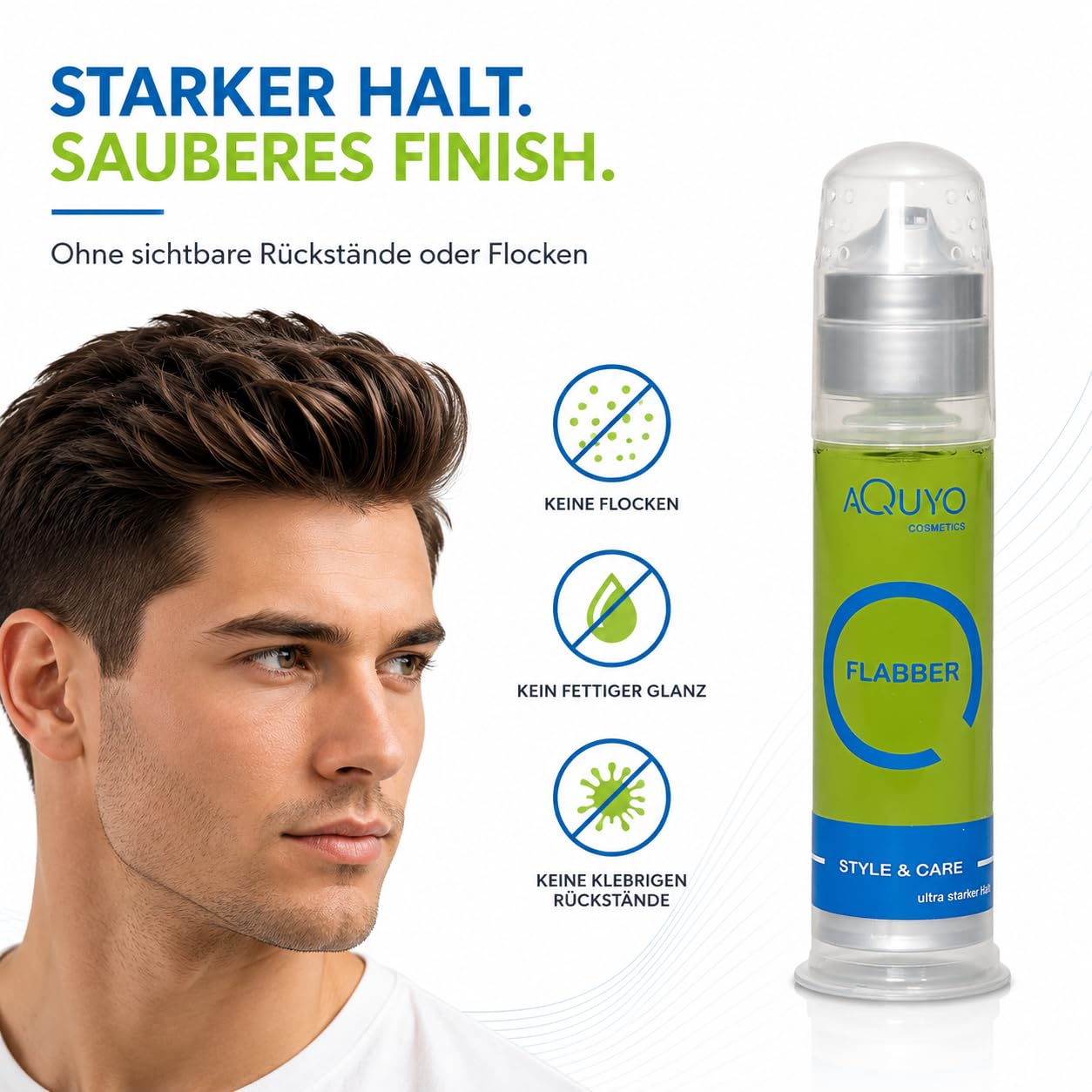 Flabber Haargel extra starker Halt | Styling Gel für perfektes Haarstyling | Haar Gel ultra starker Halt für Männer bringt sofort langanhaltende Form und Glanz ins Haar (6er Pack - 6x 100ml)
