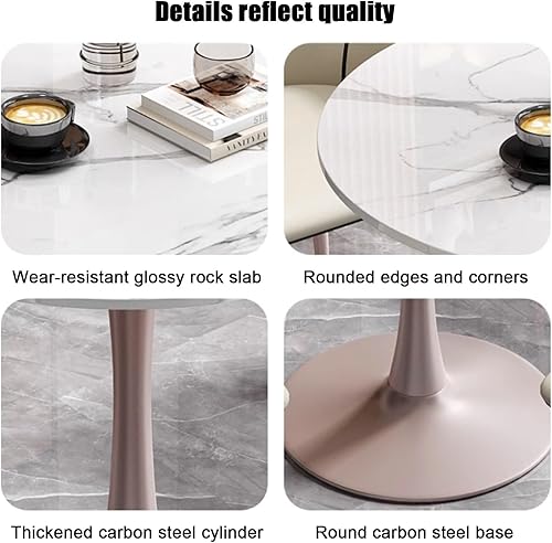 Miniatura 7 de YVYKFZD Mesa de club de recepción de oficina, mesa de conferencias redonda simple, mesa de comedor de cocina pequeña para 4, mesa de negociación de