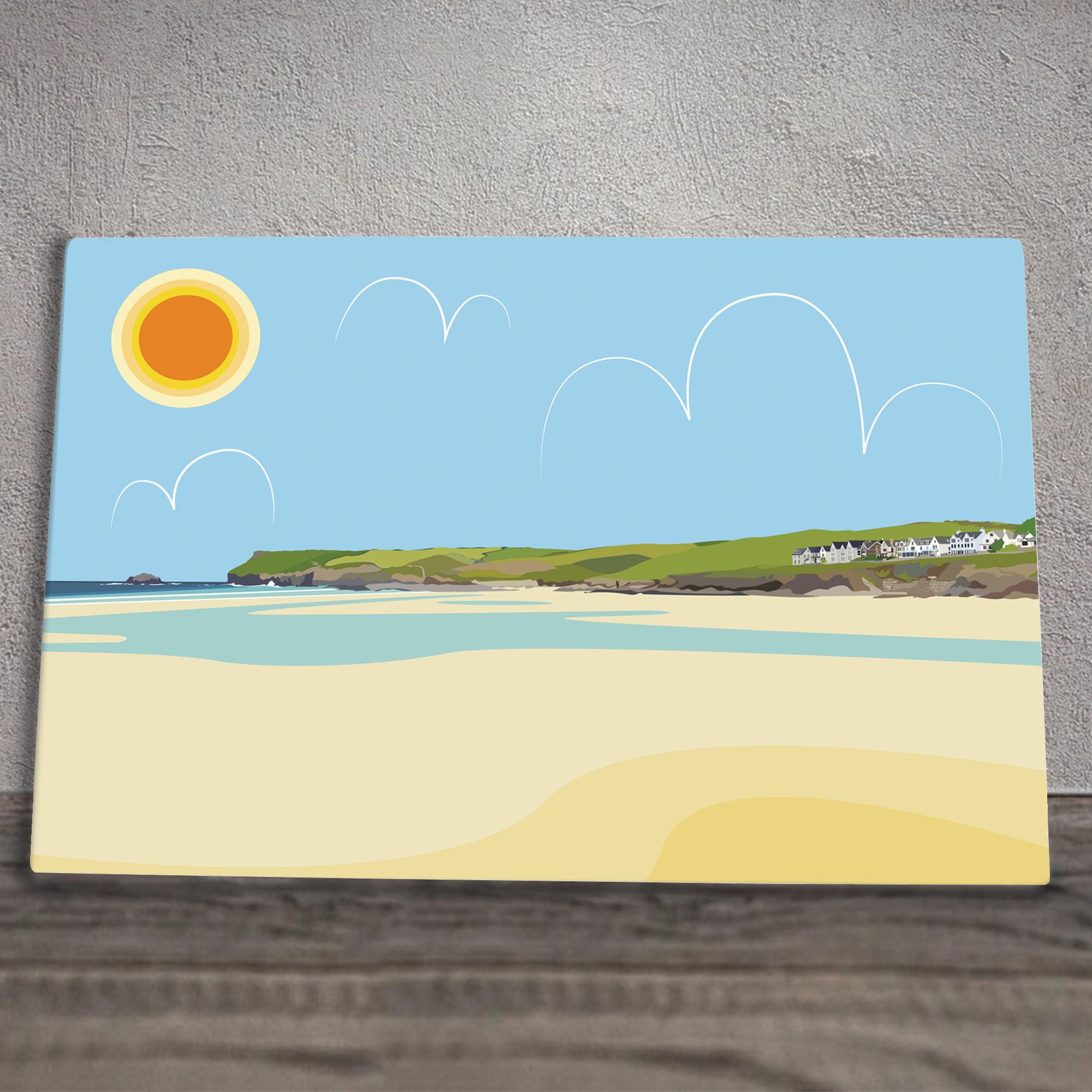 Global Designs Polzeath Ceramic Tile Picture Plaque Sign Nautical Beach Wall Art By Kate Pearson 20x30cm