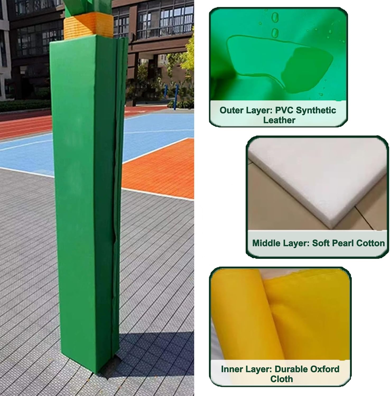 Pole Collision Padding for Indoor Outdoor,Stick on Post Protective Covers Waterproof to Wrap Around All Sides,Playtime Protection Column Cushion Cover for Amusement Venue,Blue,6"x6"(15x15cm)