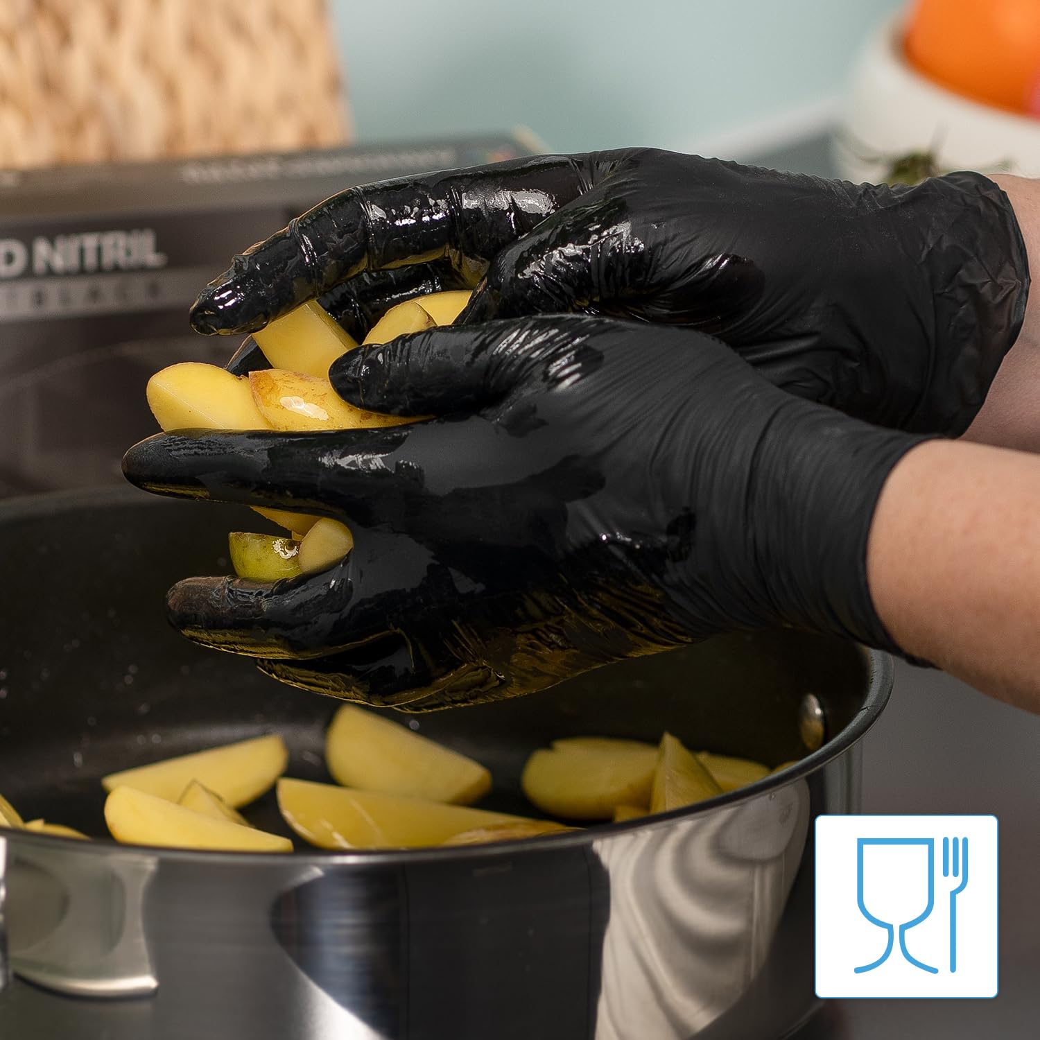Gants Nitrile ARNOMED Taille XL, Gant Nitrile Noir, 500 Pcs (10 Boîtes), Gants Noir Jetable Non Poudrés & Sans Latex, Gants Noir, Gants De Cuisine Jetables, Noir Tailles S, M Gants Jetables