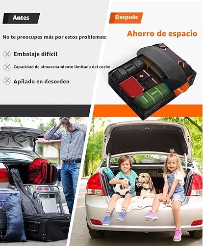 Miniatura 7 de FIVKLEMNZ Bolsa de techo impermeable para todo el vehículo con o sin estante, incluye alfombrilla antideslizante + correas reforzadas + 6 ganchos