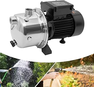 HuaShuani Shallow Well Pump,Garden Jet Pump, 1.5 HP 115V, 1200 GPH, Stainless Steel Sprinkler Booster Jet Pumps for Garden Lawn Irrigation System, Lake Fountain, Water