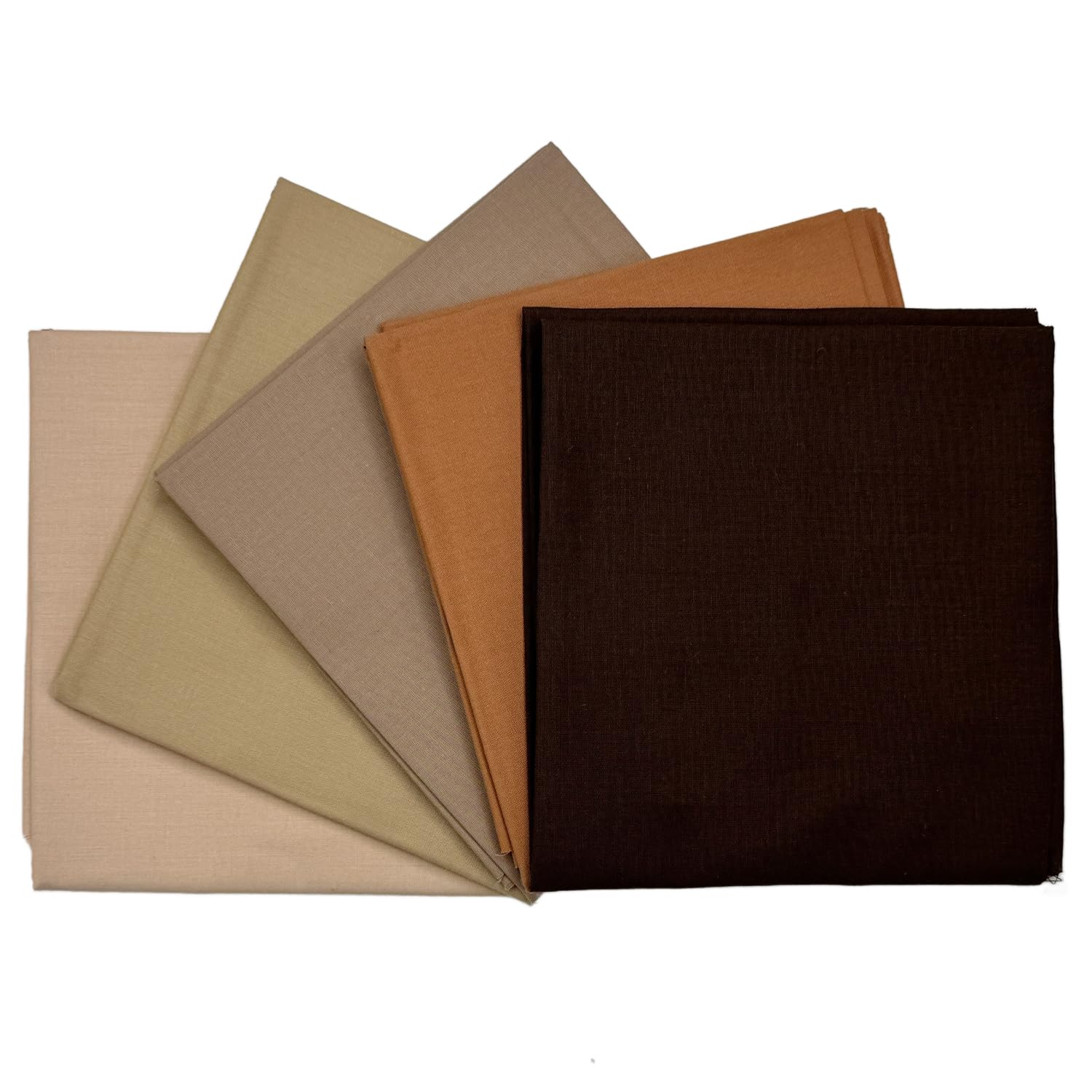 Discover Lifestyle & Fashion Fabrics Earth Tones 100% Cotton Plain Percale 5 Pack Designer Fat Quarter Bundle Fq Fabric Packs Quilting Patchwork Craft Sewing Material | 19" X 20" (50Cm X 52Cm) (Earth Tones)