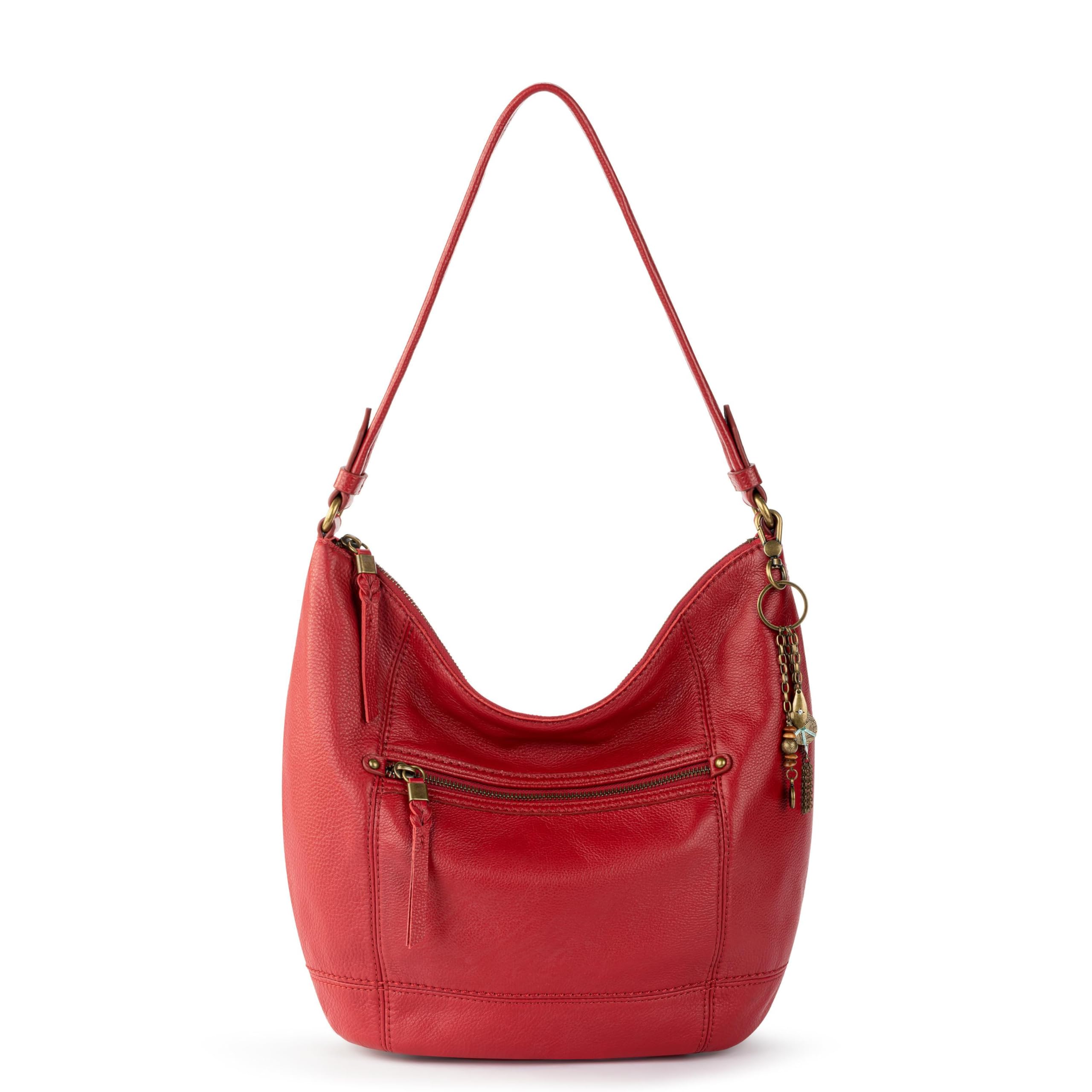 Sequoia Leather Hobo Bag - Large Slouchy Shoulder Purse, Zip Pocket