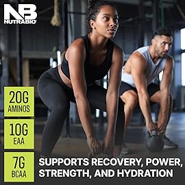 NutraBio Intra Blast Bcaa Powder Amino Acid Supplement, Electrolyte & Hydration Blend, Intra, Pre Workout & Muscle Recovery, 20g Eaa Amino Acids Powder, 5g Glutamine- Blueberry Lemonade, 30 Serving