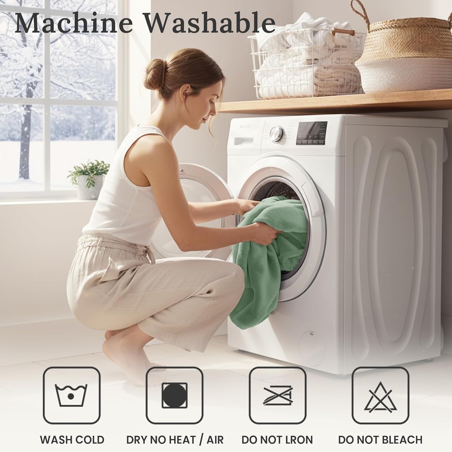 Sasttie Fluffy Comforter Set Queen 3 Pieces - Super Soft & Fuzzy Sage Green Comforter Set for Winter Warm Fleece Bedding, 1 Luxury Heavy Faux Fur Down Alternative Comforter with 2 Pillow Cases - Image 8