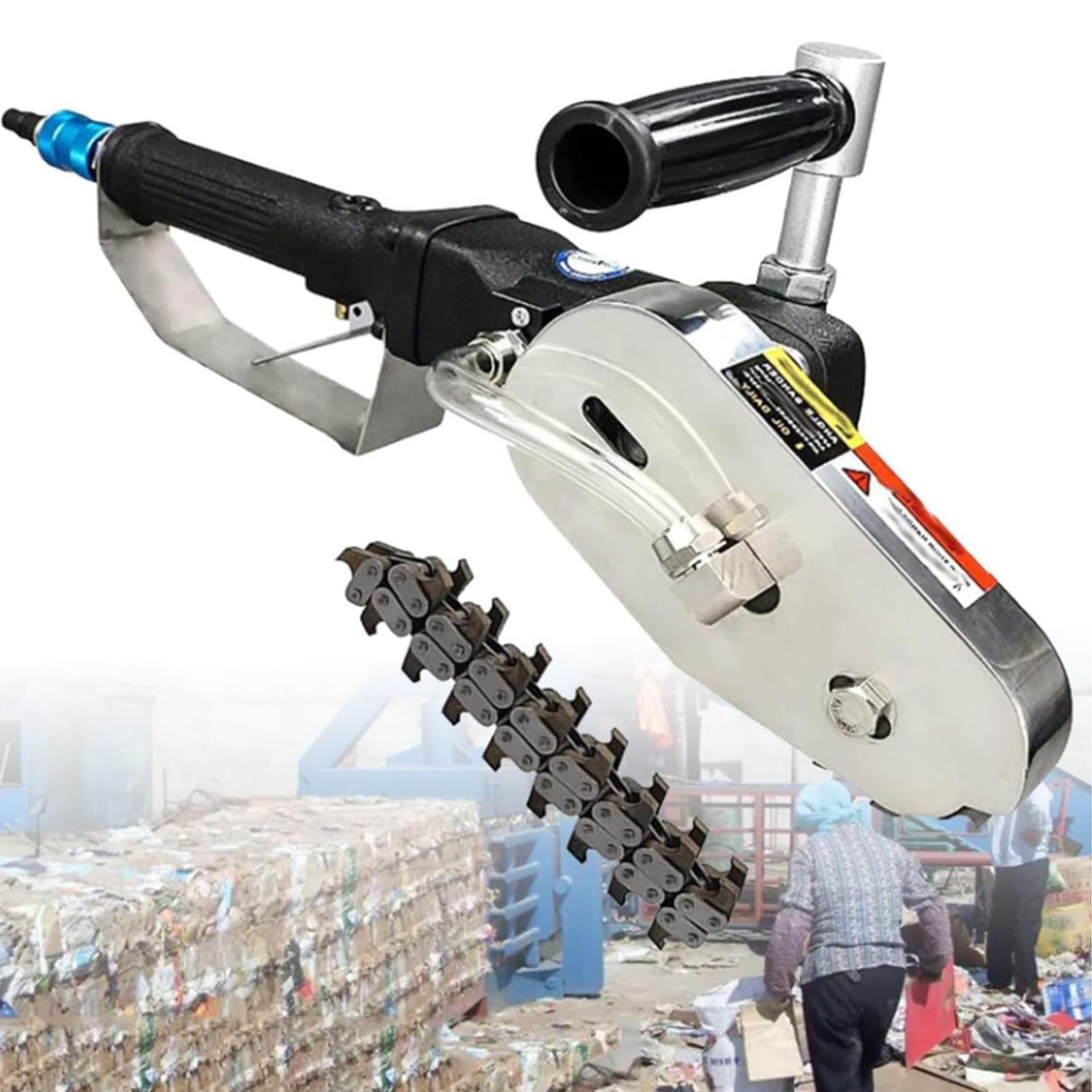 Máquina pelacables neumática para recortar residuos de cartón, dientes de cadena de acero de aleación, herramienta de alta velocidad de 2500 rpm
