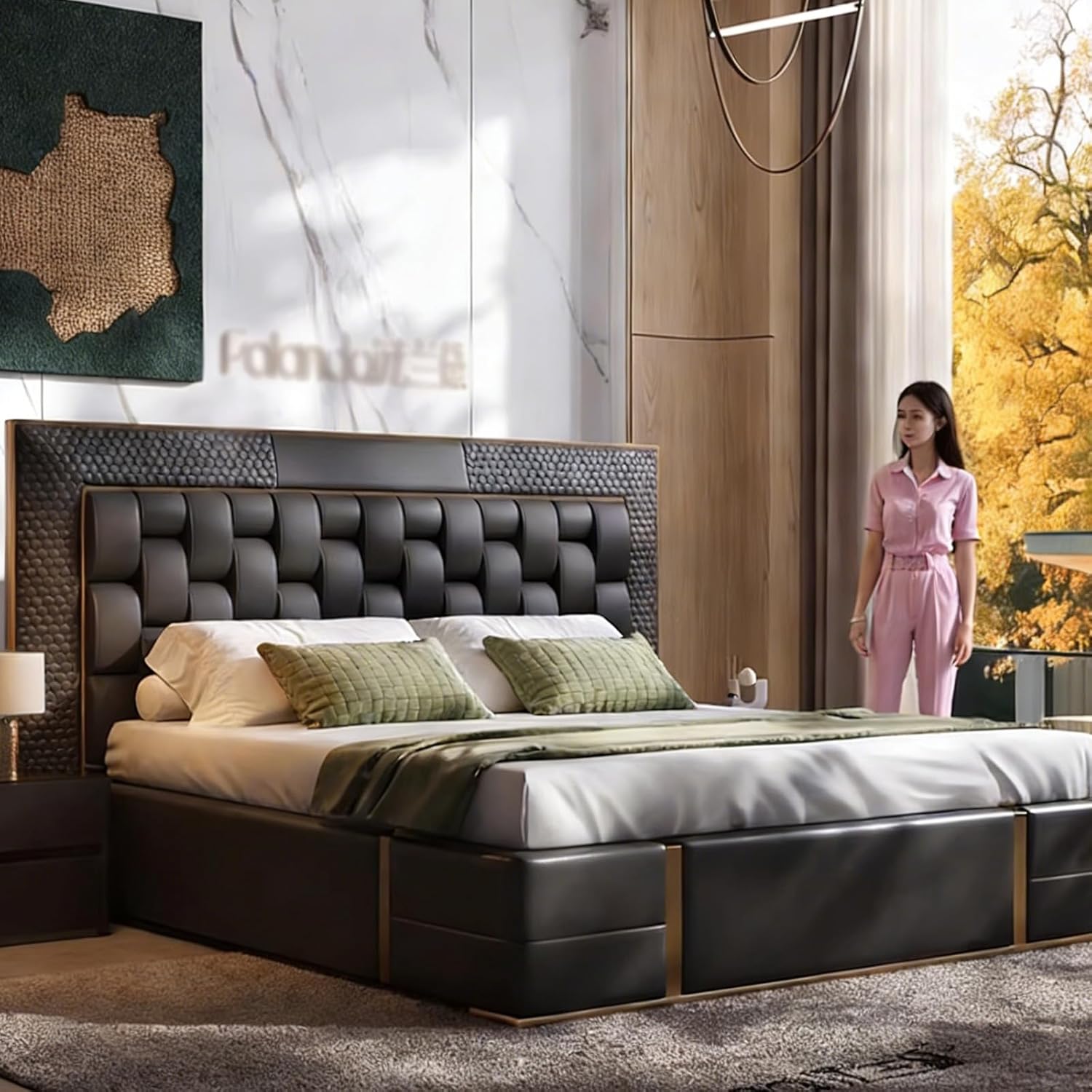 Queen Size Bed Frame – Luxury Bed Frame with Headboard &