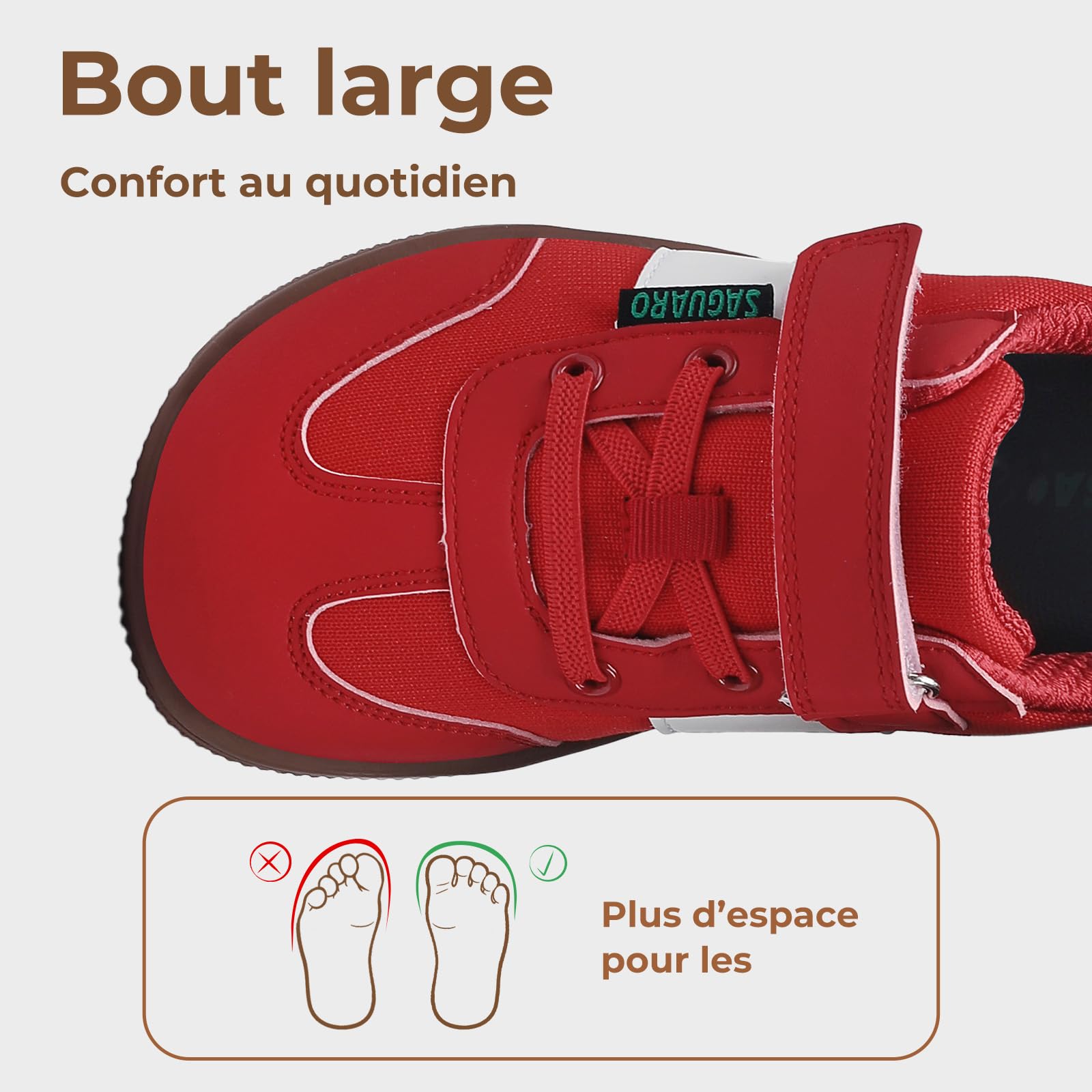SAGUARO Chaussures Barefoot Enfant Chaussures Minimalistes avec Semelle Zero Drop et Wide Toe Box pour Extérieur et Intérieur, 25–35 EU