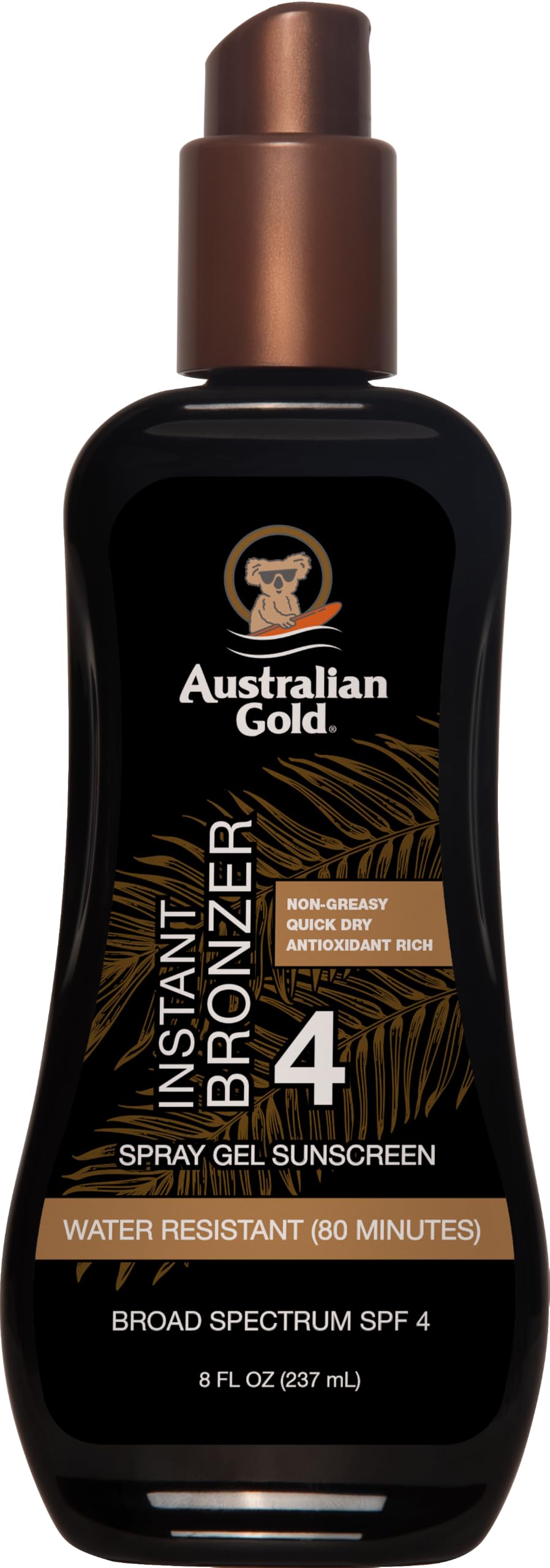 Photo 1 of Australian Gold Spray Gel Sunscreen with Instant Bronzer SPF 4