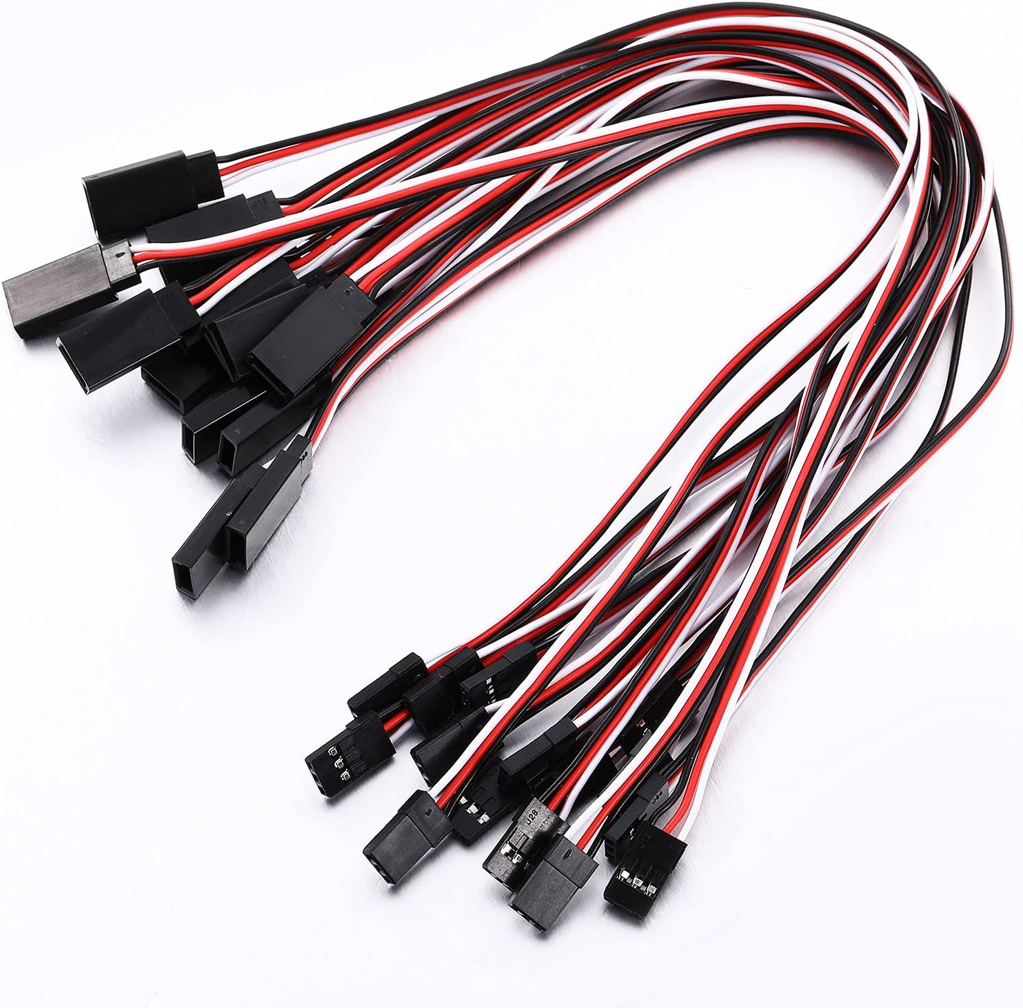 Frienda 15 Pieces Servo Extension Cables, Male to Female, 11.8 inches, Compatible with RC JR Futaba, Plane, Helicopter, Receiver Connection