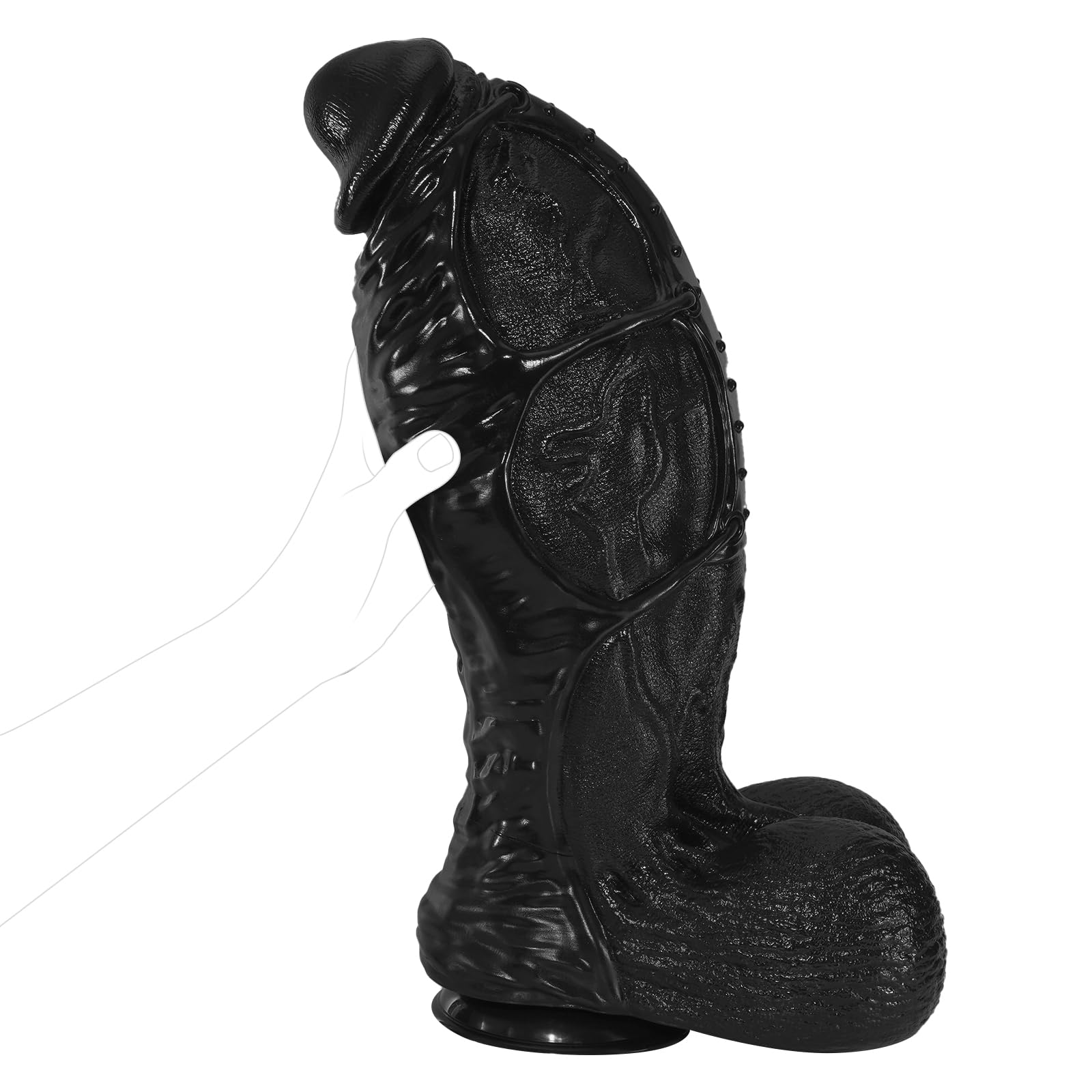 Dildo gigante extra largo da 12,7 cm di diametro, dildo nero realistico da 38 cm, pene in silicone extra large con ventosa, plug anale spesso, fallo anale largo, adatto a uomini e donne esperti