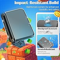 Vista 4 de TNP - Funda compatible con Nintendo 3DS XL LL 2015 - Carcasa rígida transparente ultra transparente [nuevo diseño modificado sin bisagras]