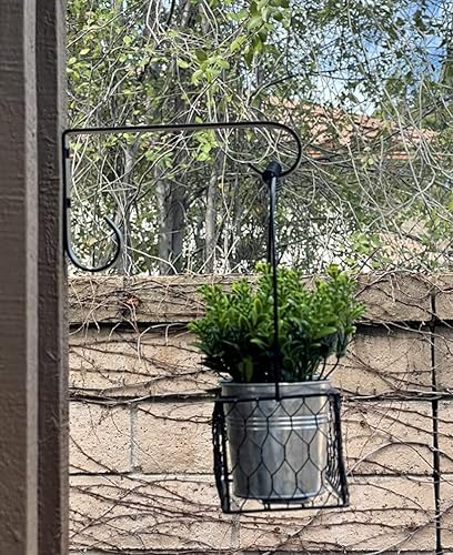 Miniatura 6 de Tetra-Teknica YH06-01 Ganchos de soporte de hierro de 6 pulgadas para macetas, linternas, comederos de pájaros y más, acabado mate con recubrimiento