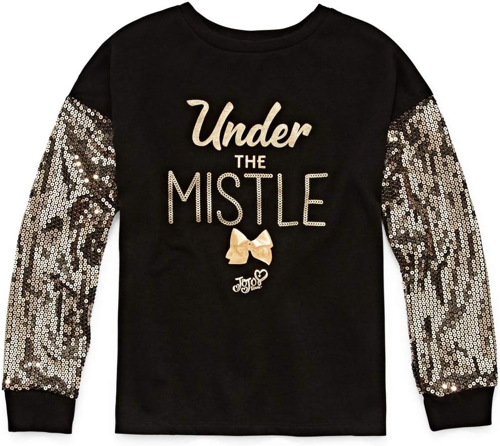 Girls Jojo Siwa Gold Sequin Under The Mistle Holiday Shirt