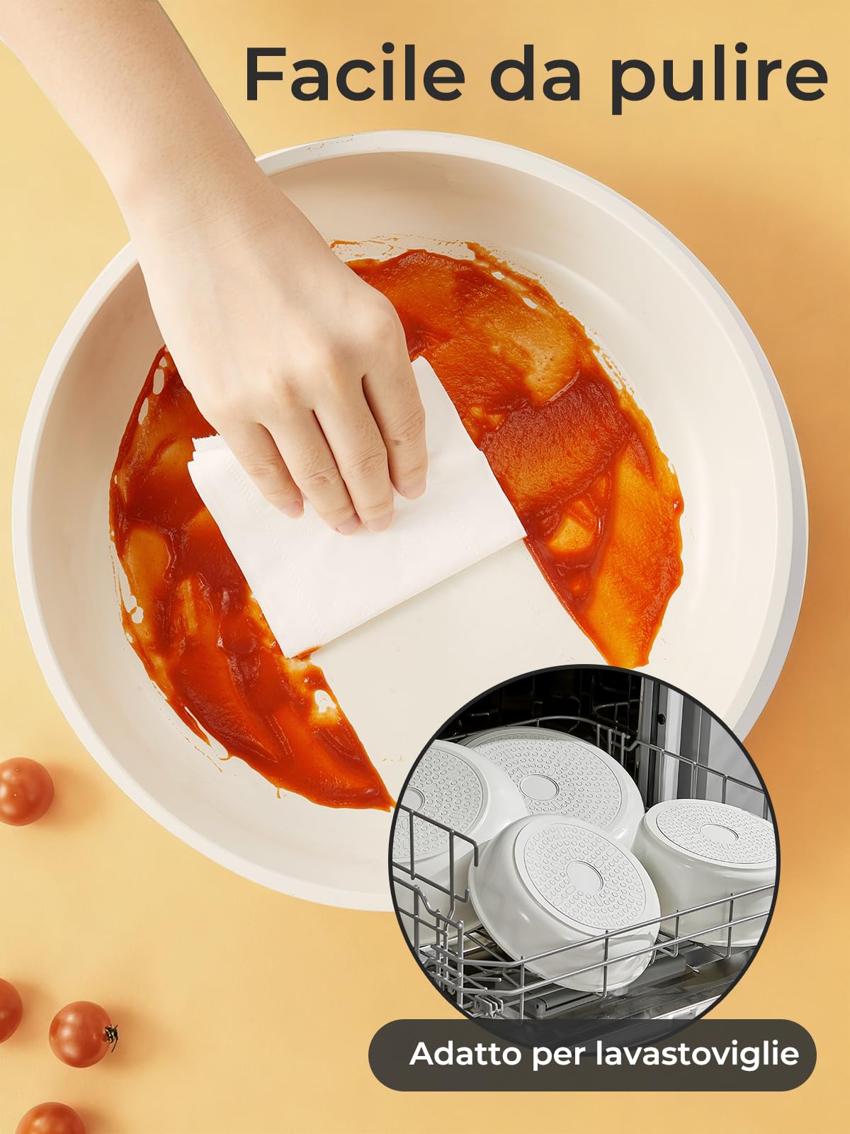 Set Di Pentole 17 Pezzi Con Manici Rimovibili, Padelle Ceramica Non Tossiche, Pentole Antiaderente, Impilabile Per Tutti I Piani Cottura, Adatto Al Forno, Impilabile E Lavabile In Lavastoviglie