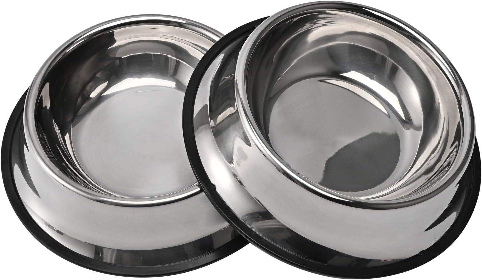 2Packs Stainless Steel Dog Bowl with Anti-Skid Rubber Base for Small/Medium/Large Pet, Perfect Dish, Pets Feeder Bowl and Water Bowl Perfect Choice for Dog Puppy Cat and Kitten (16oz)