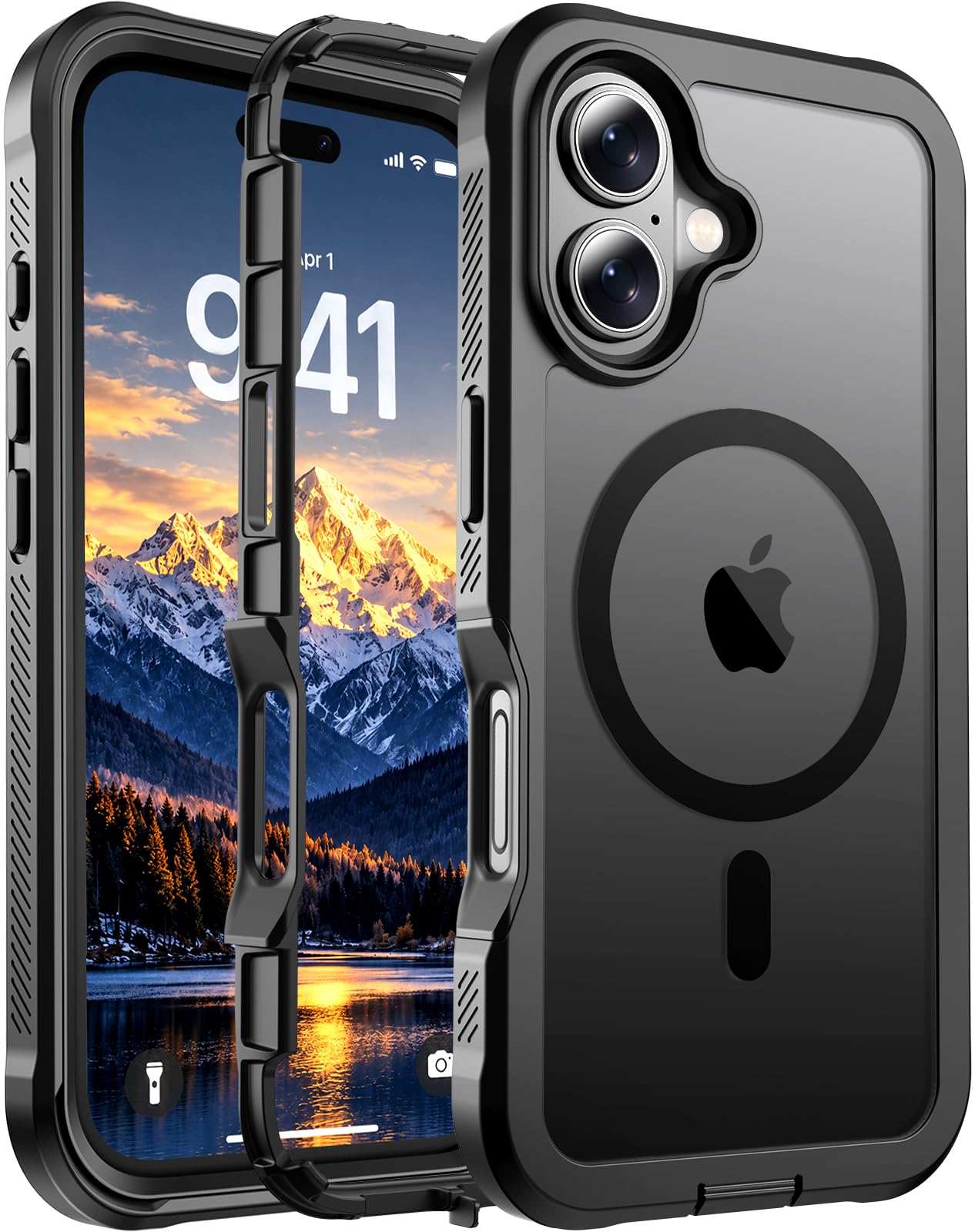 jaroco Magnetic for iPhone 17 Case Heavy Duty Protection Black