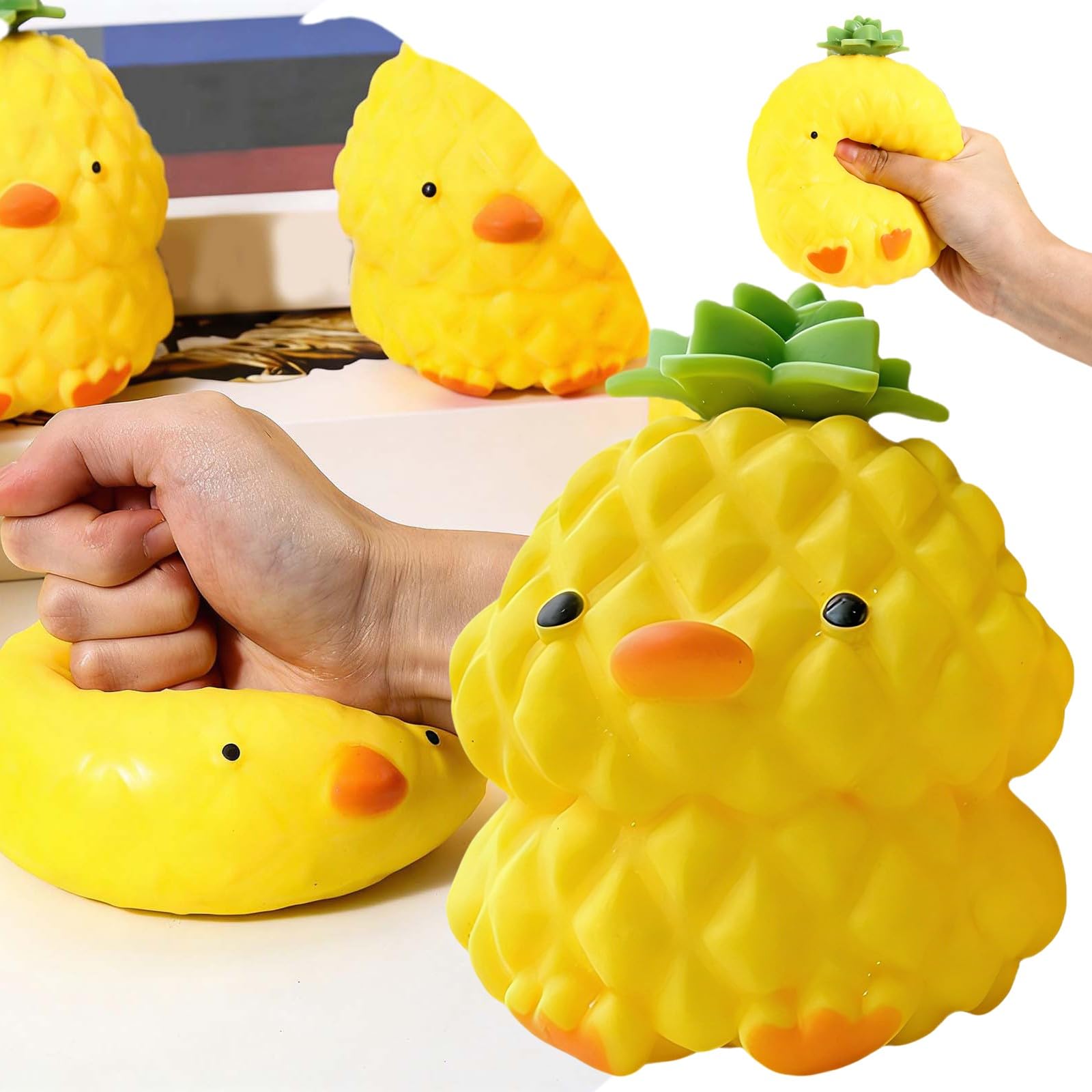 Pineapple Fruit Squishy Fidget Toys,Soft Mystery Squishy Stress Relief Squeeze, Sensory Fruit Toy for Adults, Anti‑Anxiety Hand Dumpling for Home Office Party Bag Fillers