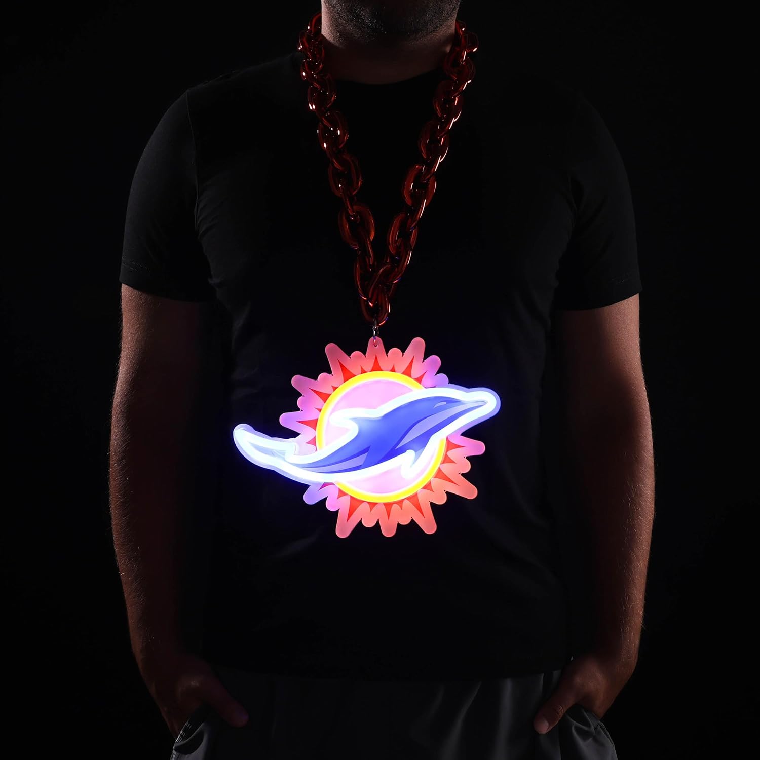 FOCO NFL unisex-adult NFL Team Big Logo Neon Fan Light Up Chains