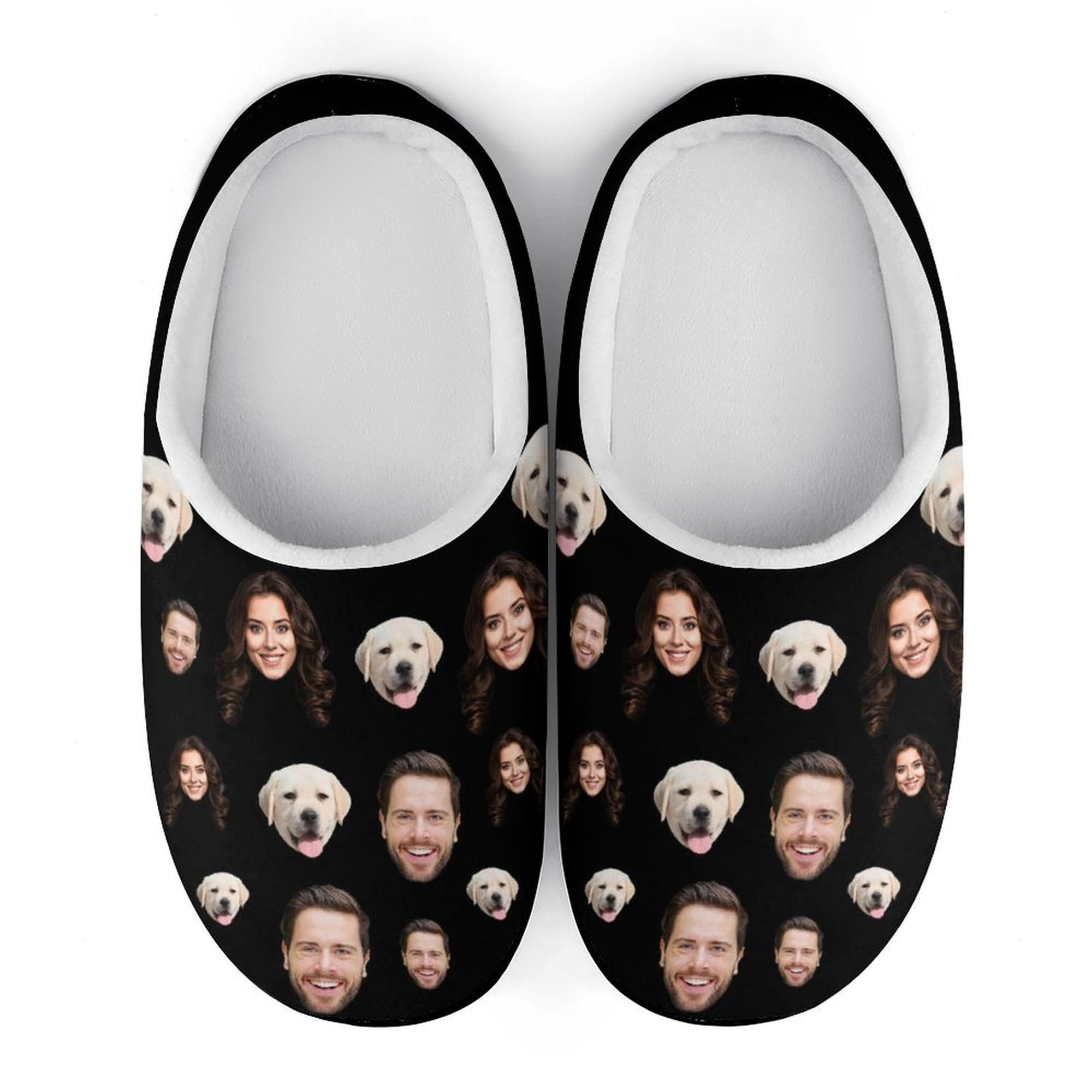 Tammnjo Personalized Dog Face Slippers Custom Pet Photo Family Slippers for Women Men Funny Pet Face House Slippers