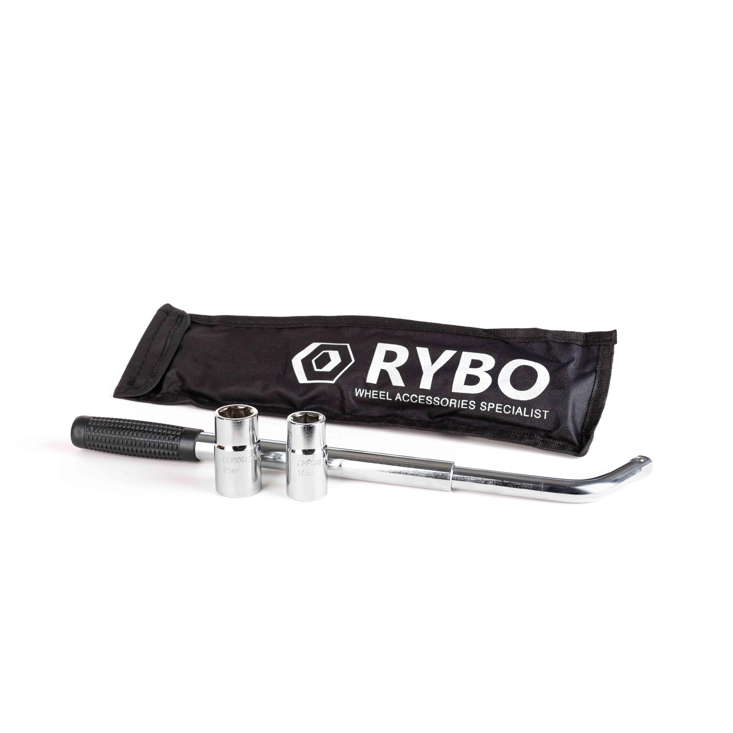 Rybo Silver Travel Emergency Breakdown Multifitment (17Mm, 19Mm, 21Mm & 23Mm) Extending Telescopic Wheel Brace Wrench Including Long Lasting Protective Case (Bag)