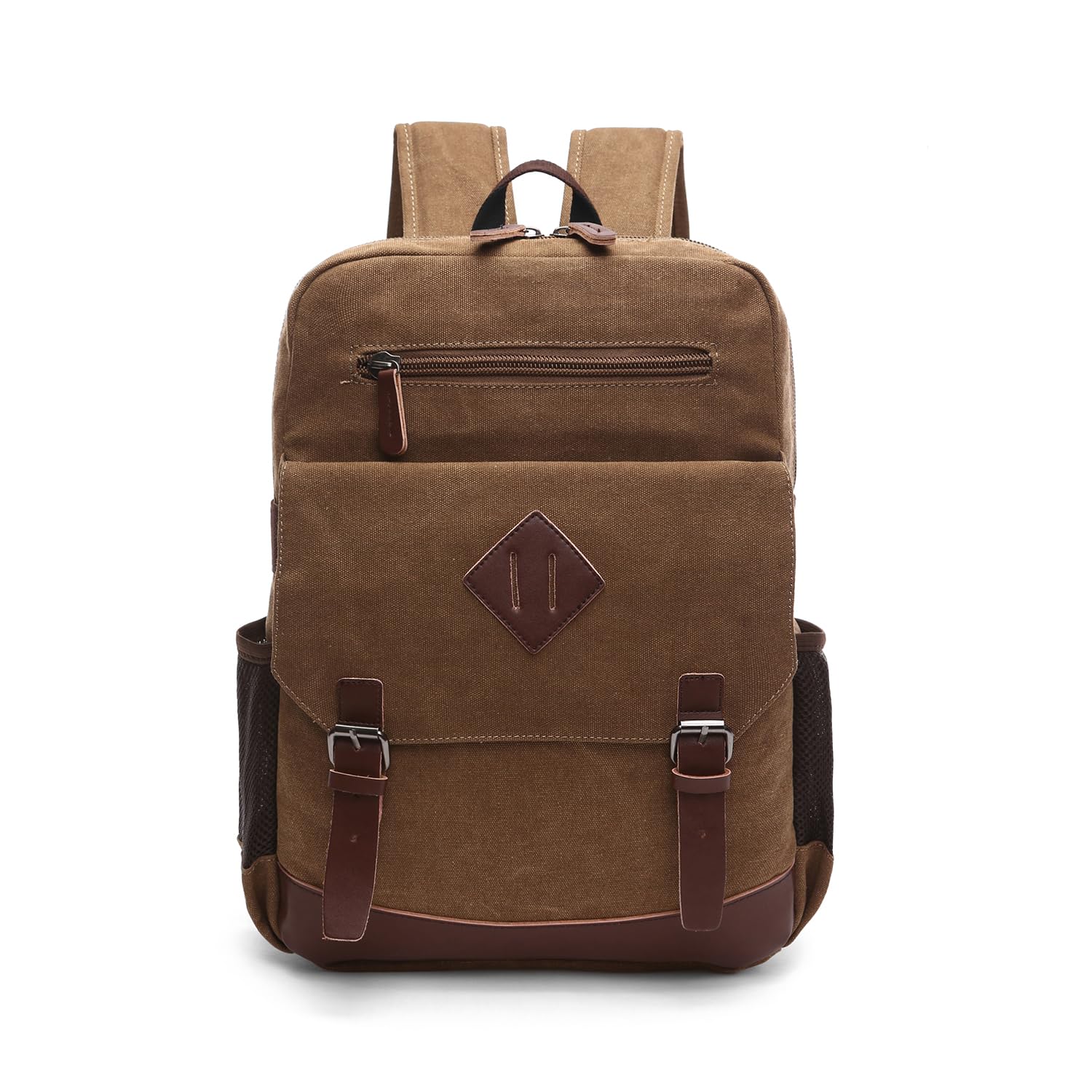 goatter Canvas And Leather Material Multi Pocket Travel Laptop Backpack For Men-picture-2