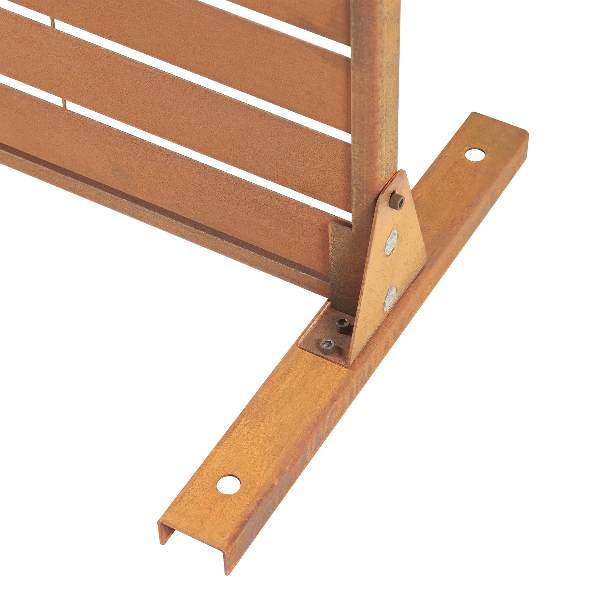 casa.pro Cloison de Séparation pour Extérieur Intérieur Paravent Séparateur de Pièces Panneau d'Intimité Design pour Délimiter Différentes Espaces Décoratif Acier Corten 180 x 90 x 40 cm Rouille