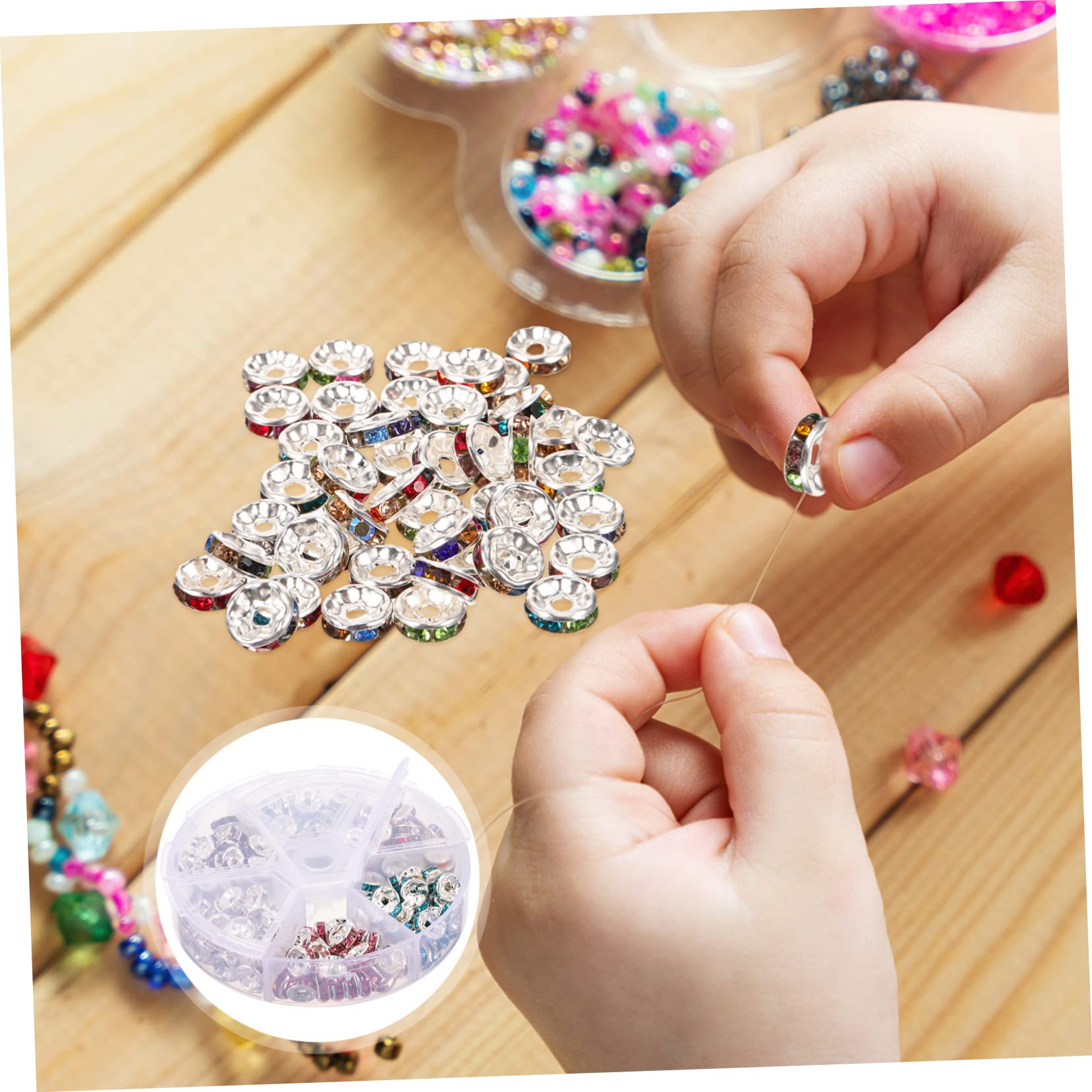 Operitacx 900pezzi Kit Distanziatori Cristallo Per Creazione Gioielli Perline Fai Da Te Per Bracciali e Accessori Artigianali Unici