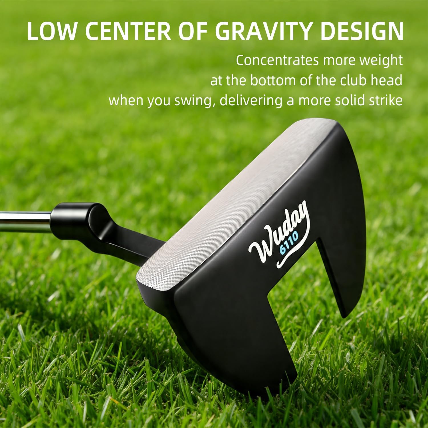 Golf Mallet Putter for Men & Women, Left & Right-Handed Options, CNC Milled Face, Alignment Line, Low Center of Gravity & Stepped Shaft Design for Enabling Smooth and Precise Putting Action